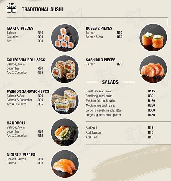 Menu de SOSUSHI