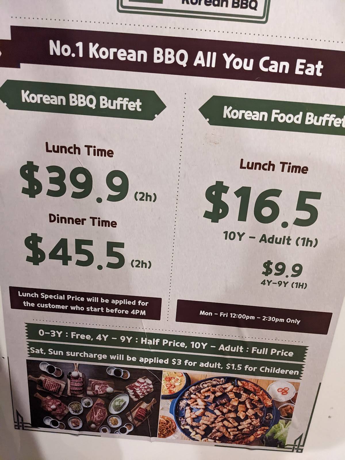 Menu at SSAM Korean BBQ Ringwood, Ringwood