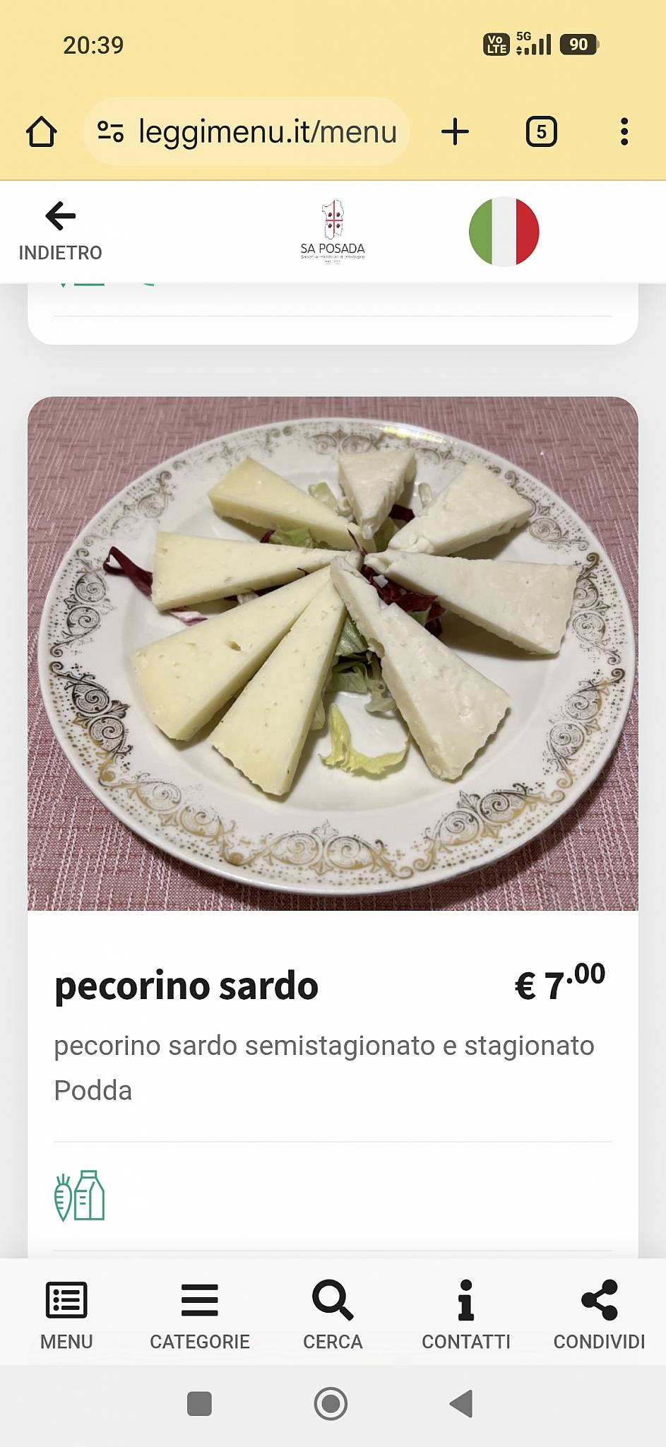 Menu de Sa Posada