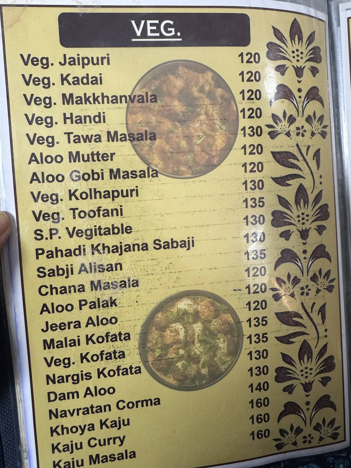 Sagar Darshan Restaurant menu