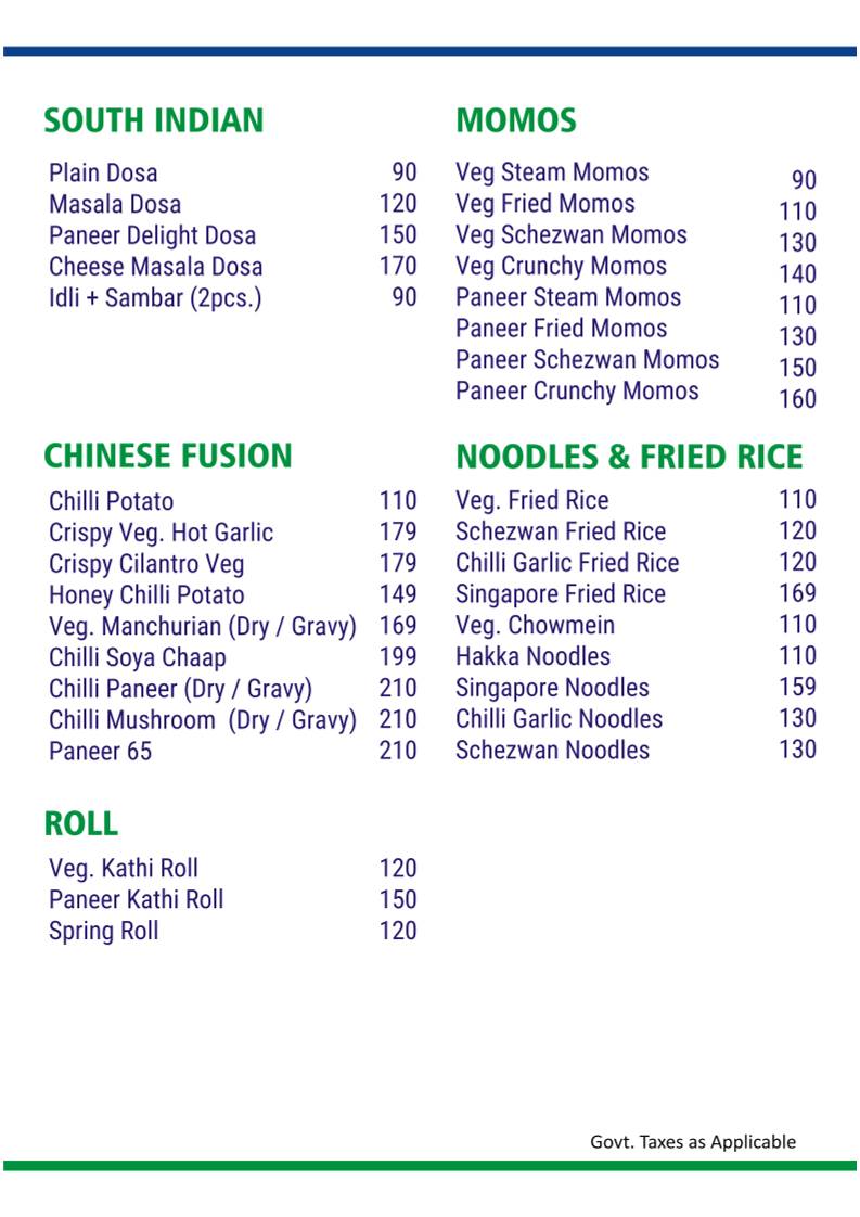Saifai Dreams - Cafe & Restaurant menu