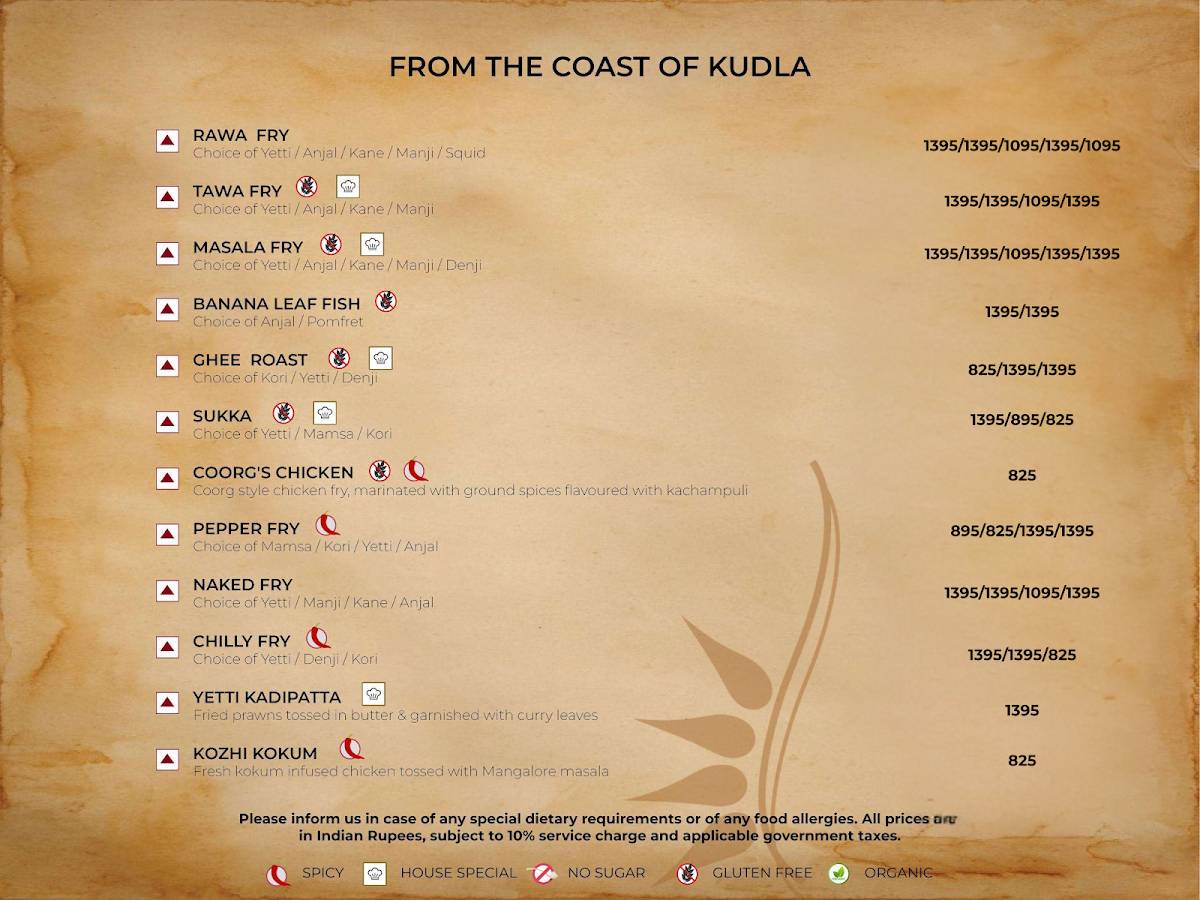 Sana-di-ge Delhi - Seafood Restaurant menu