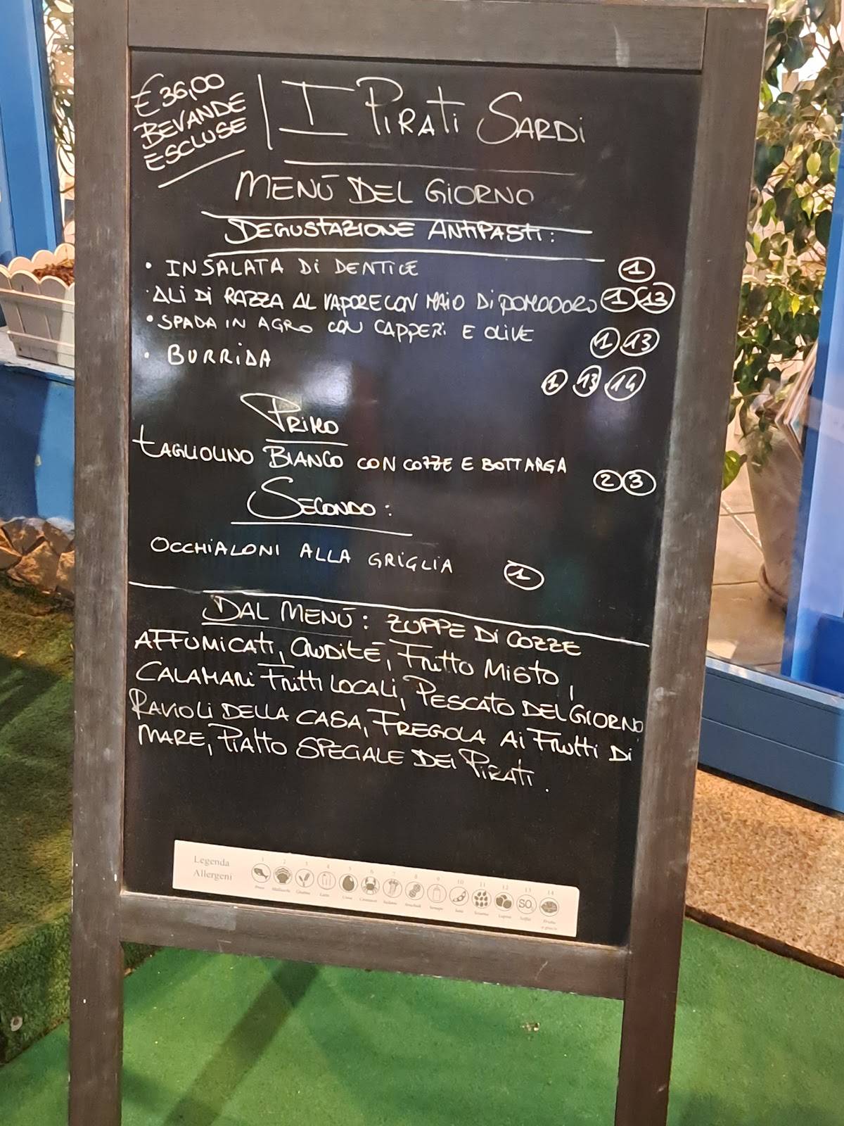 Menu di Ittiturismo I Pirati Sardi 