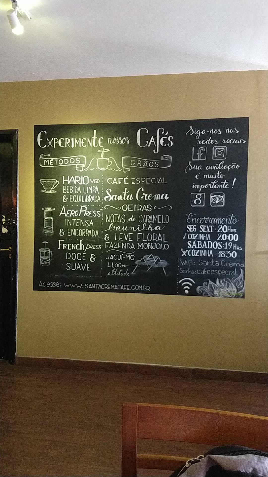 Santa Crema Café cardápio