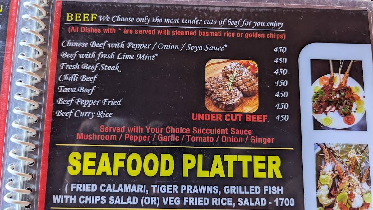 Santana Beach Restaurant menu