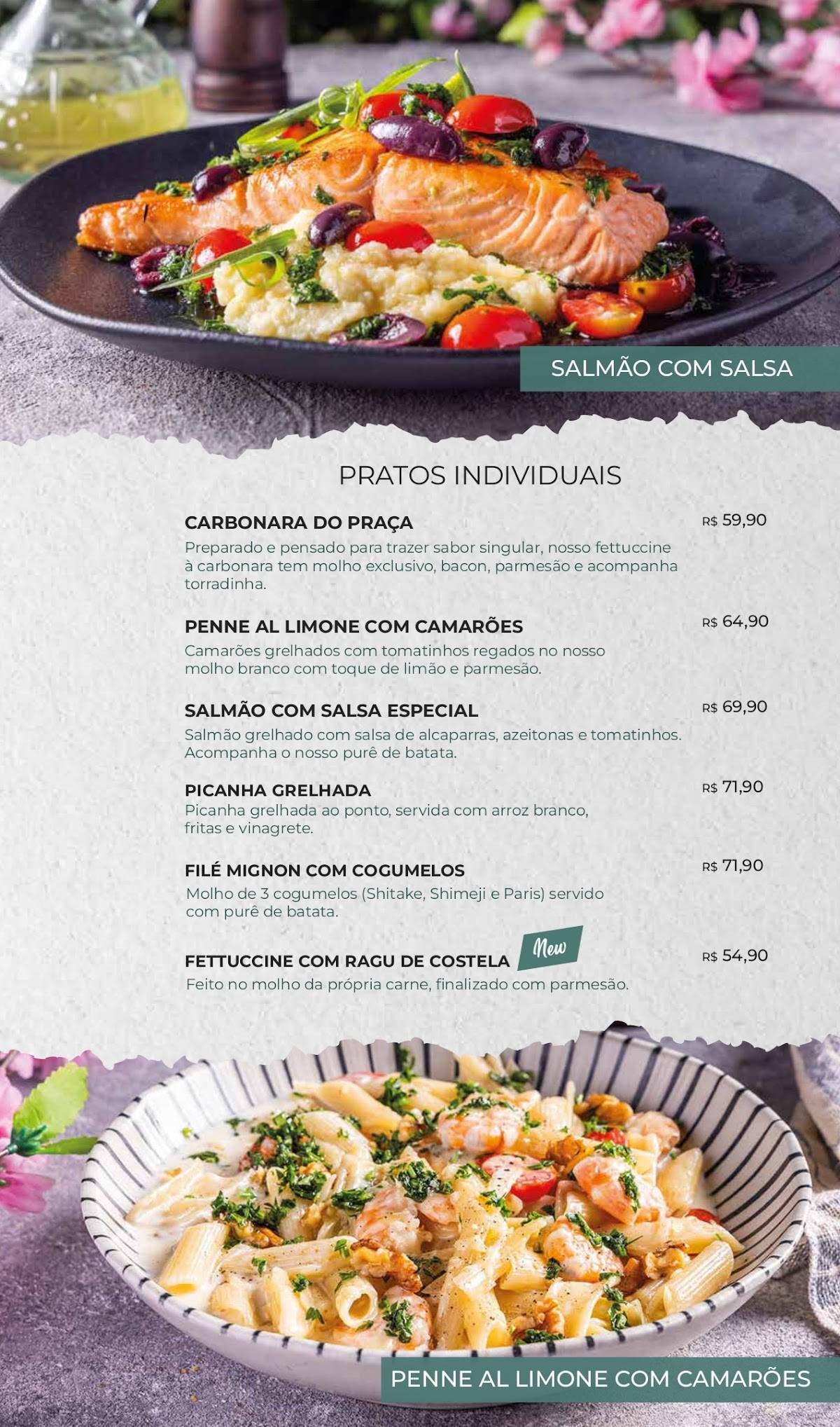 Praça Santa Paula cardápio