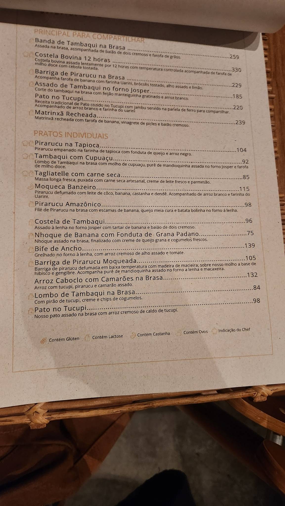 Restaurante Banzeiro São Paulo cardápio