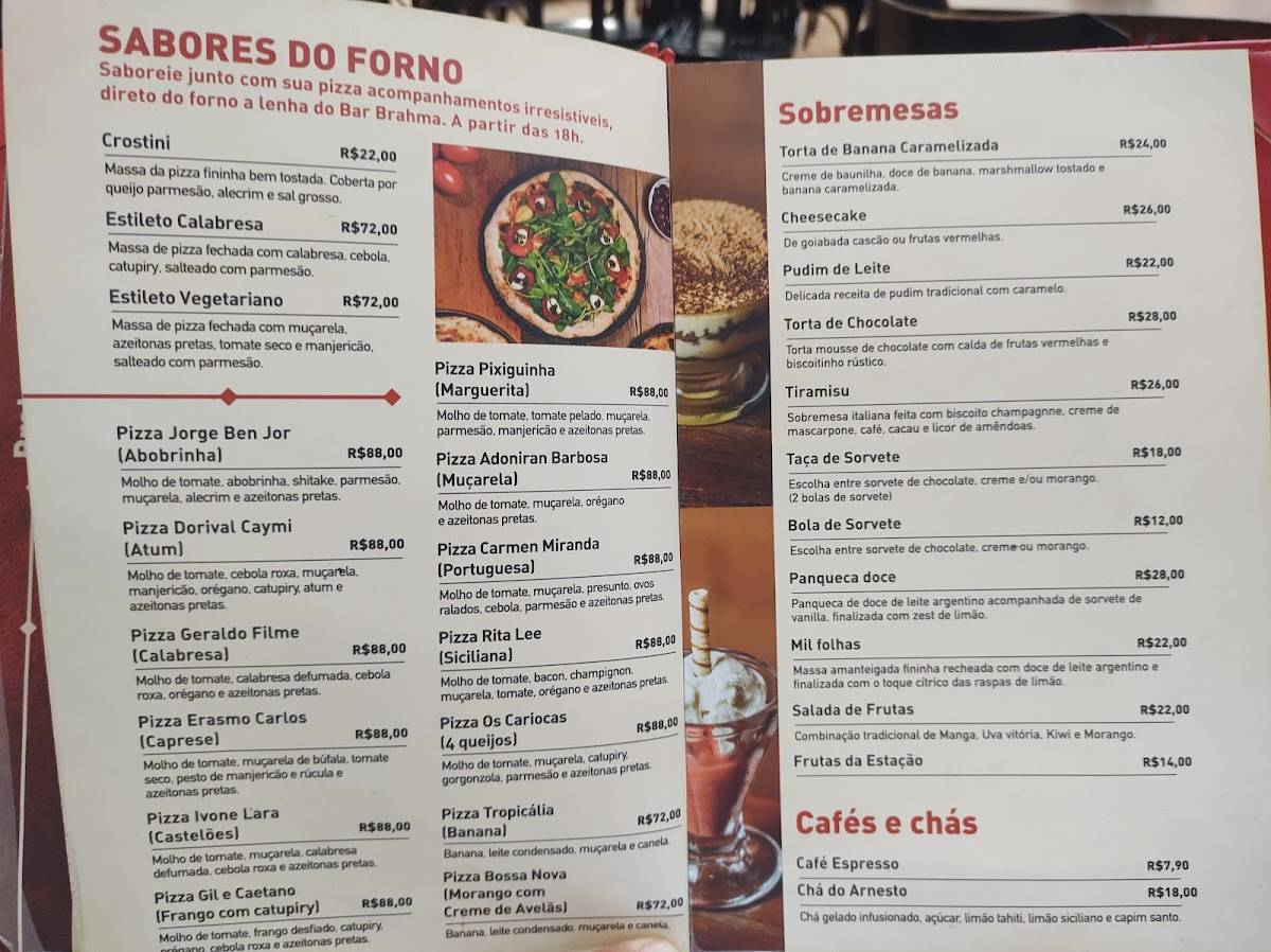 Bar Brahma cardápio