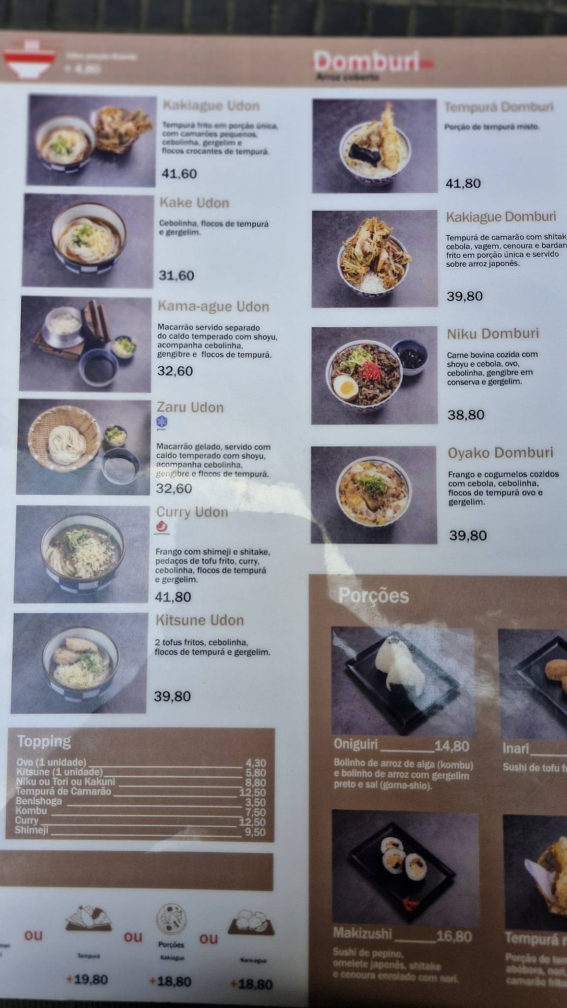 Udon Jinbei cardápio