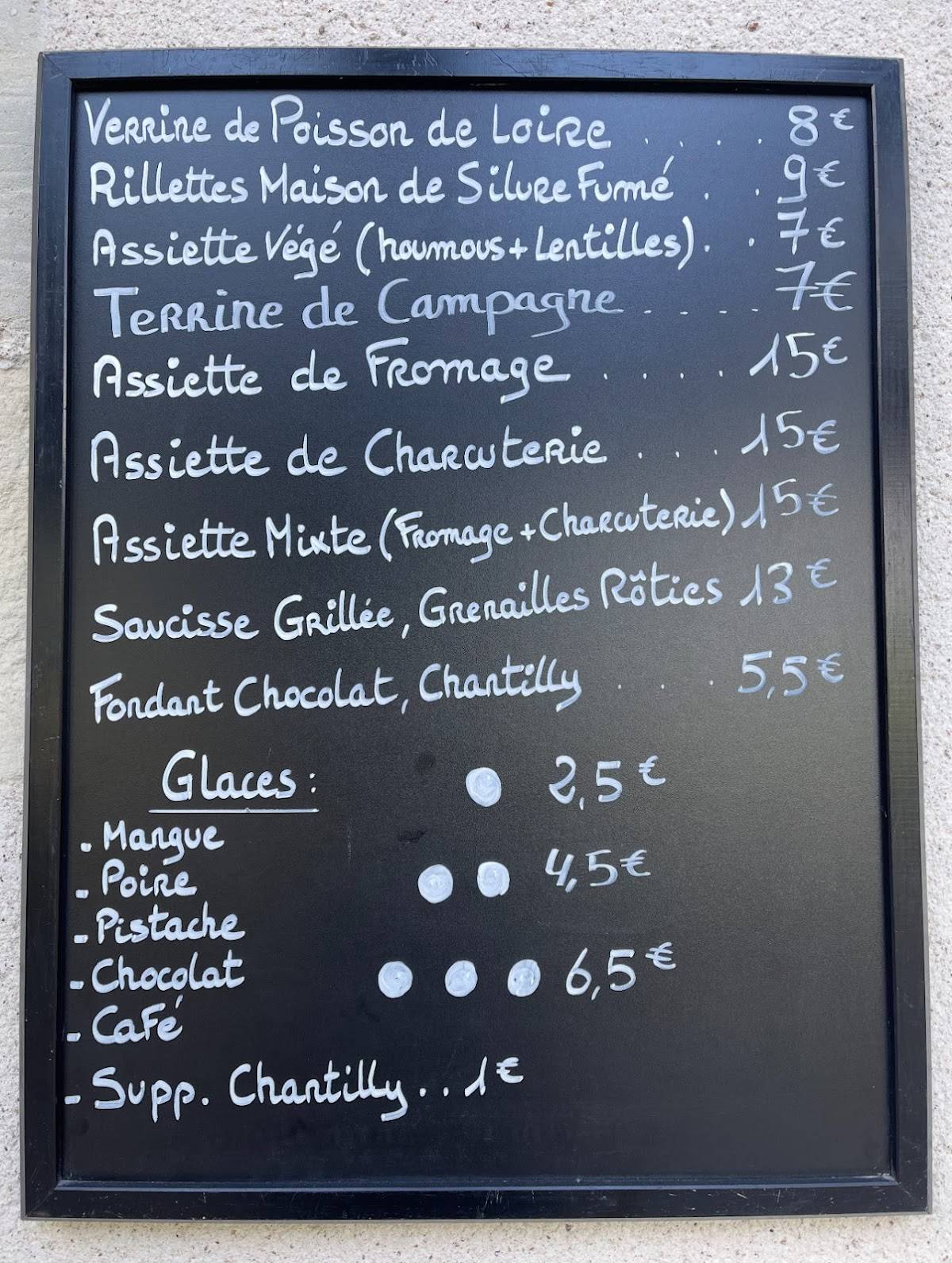 Menu de Sauvage