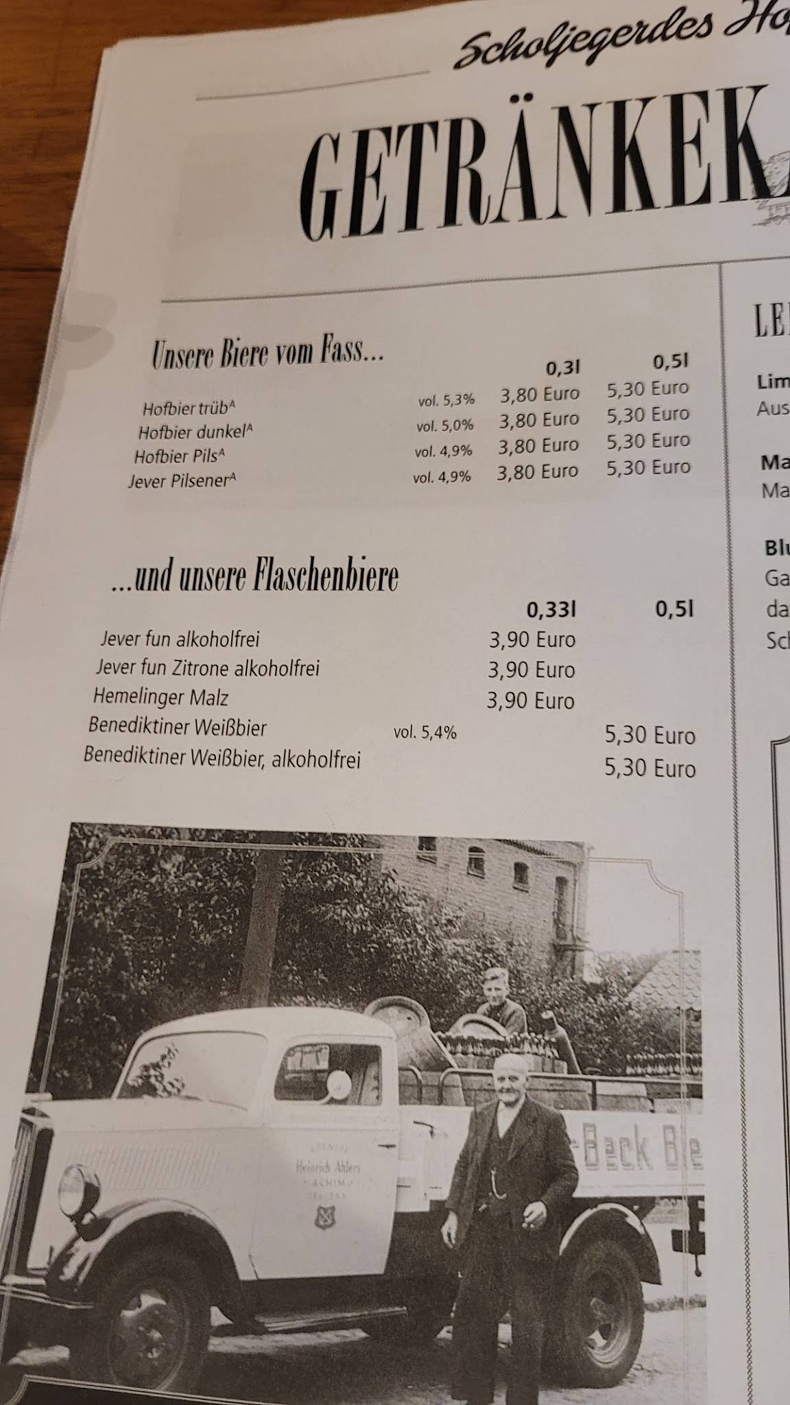 Scholjegerdes Hof Speisekarte