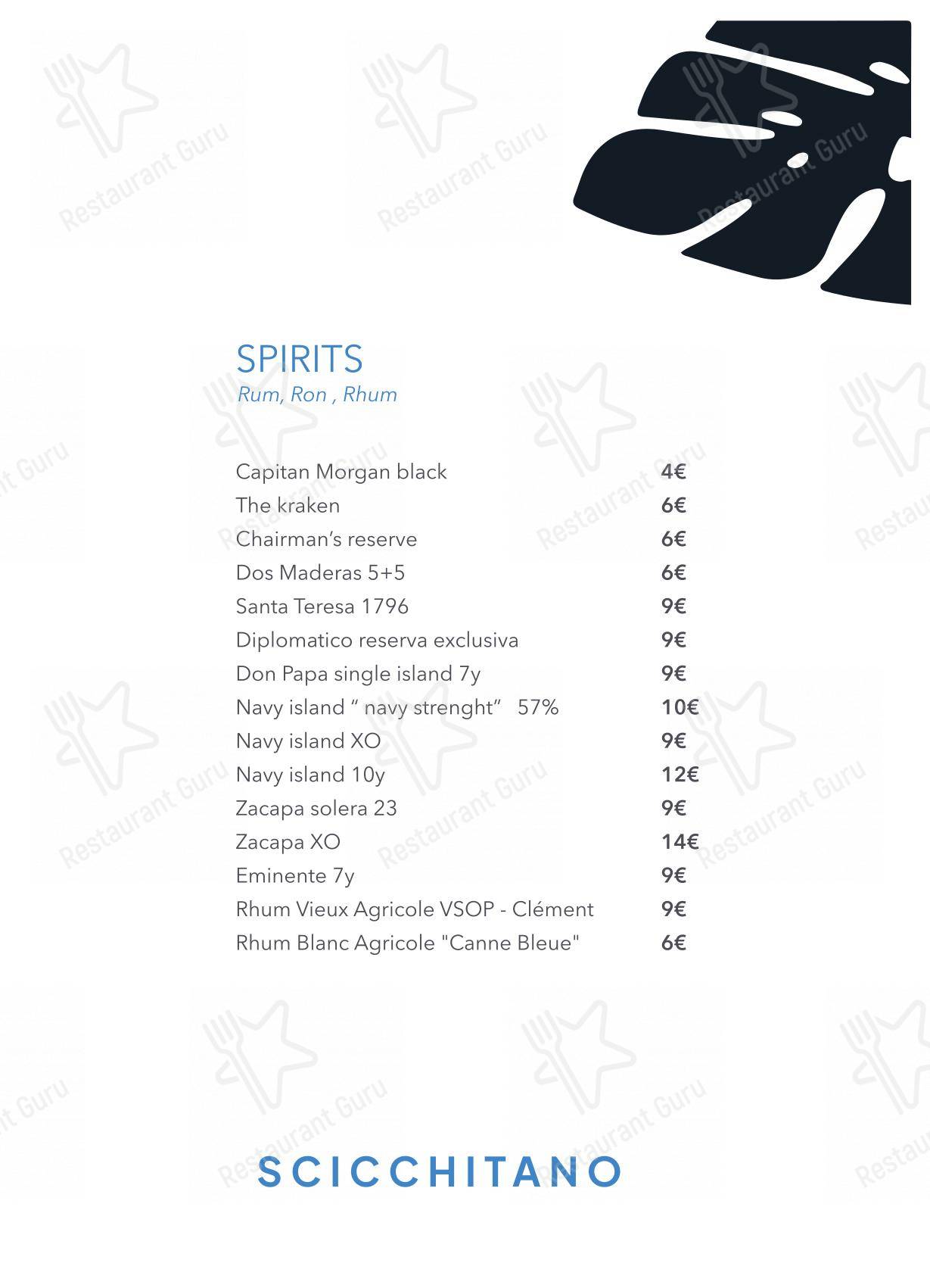 Scicchitano Ristorante Napoli in Napoli - 菜单