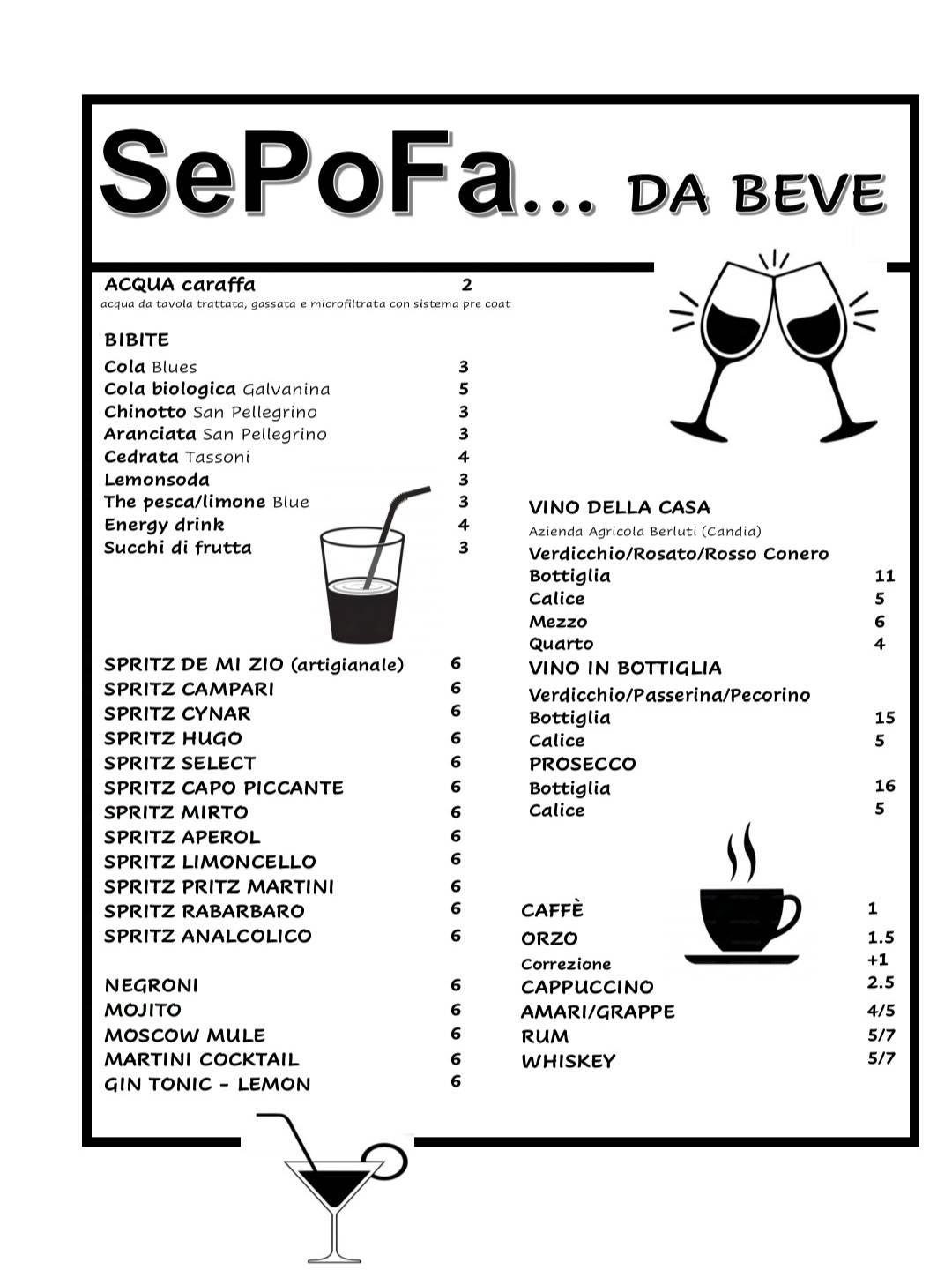 Menu di Sepofa Ristorante Pizzeria 