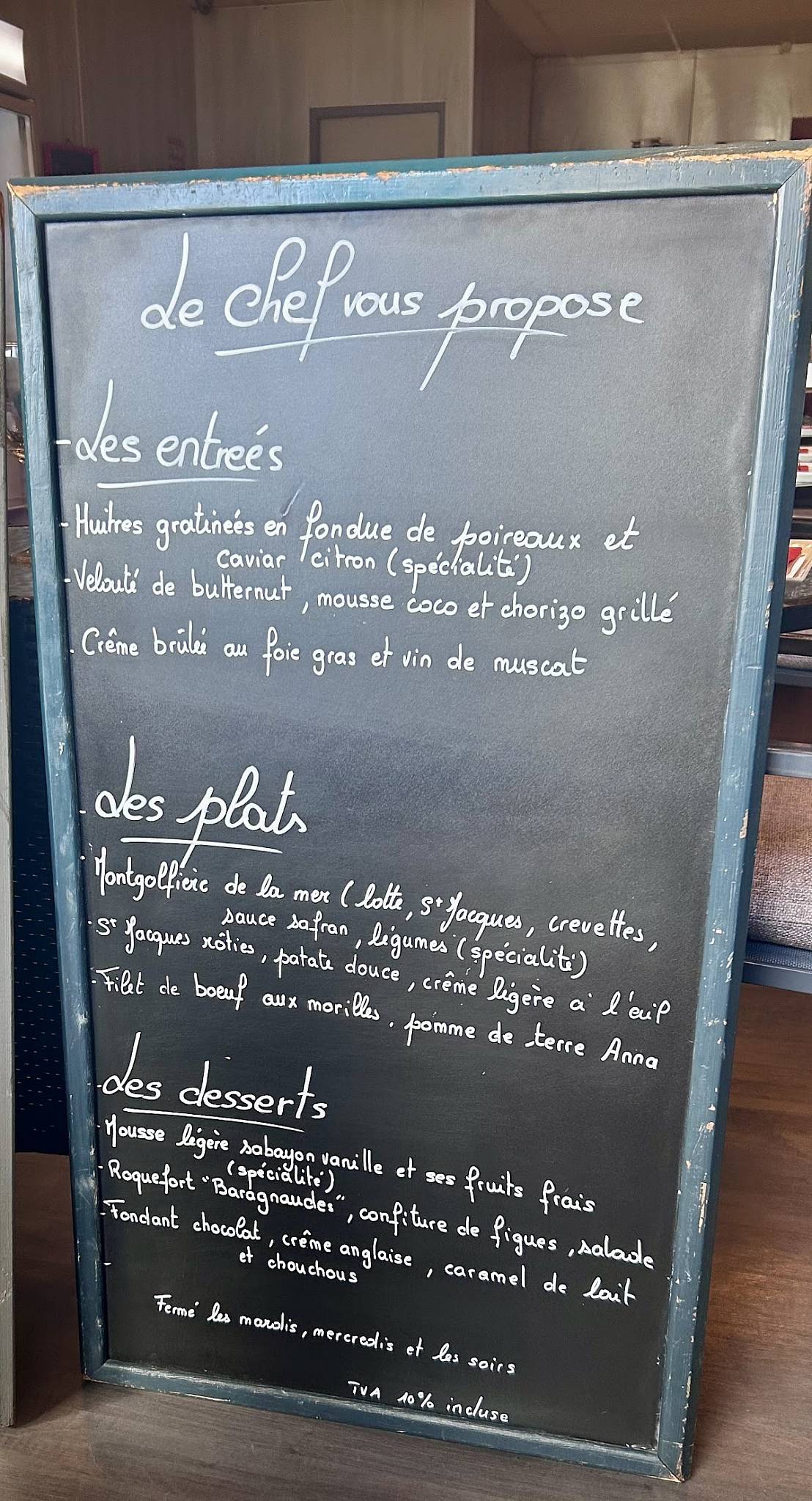 Menu de Terre et Mer