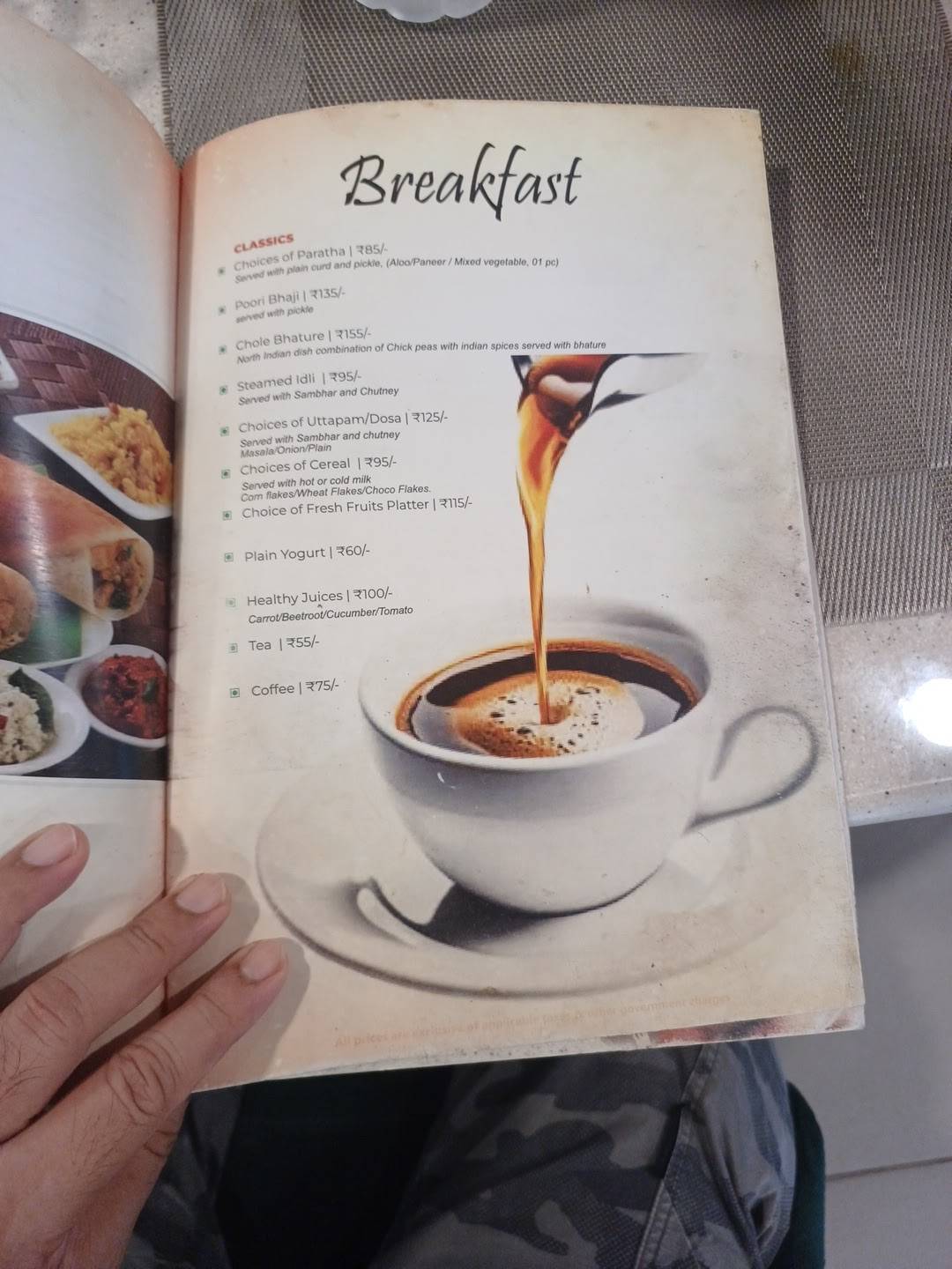 Shabri Rasoi menu