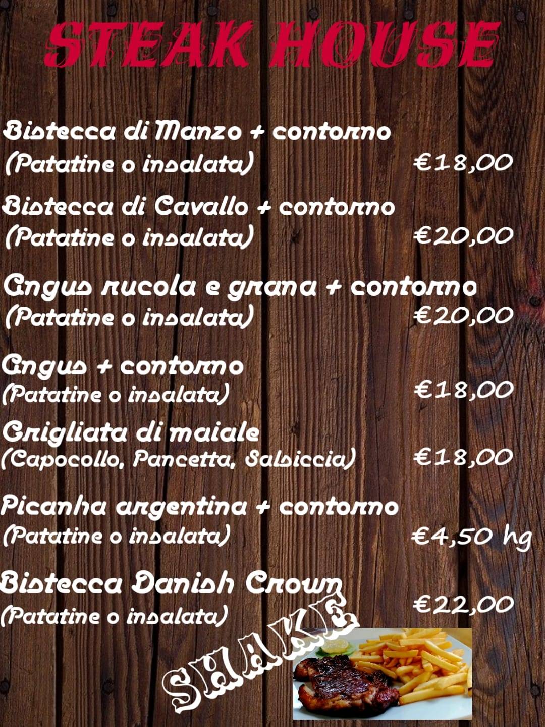 Menu di Shake Bisteccheria Pizzeria 