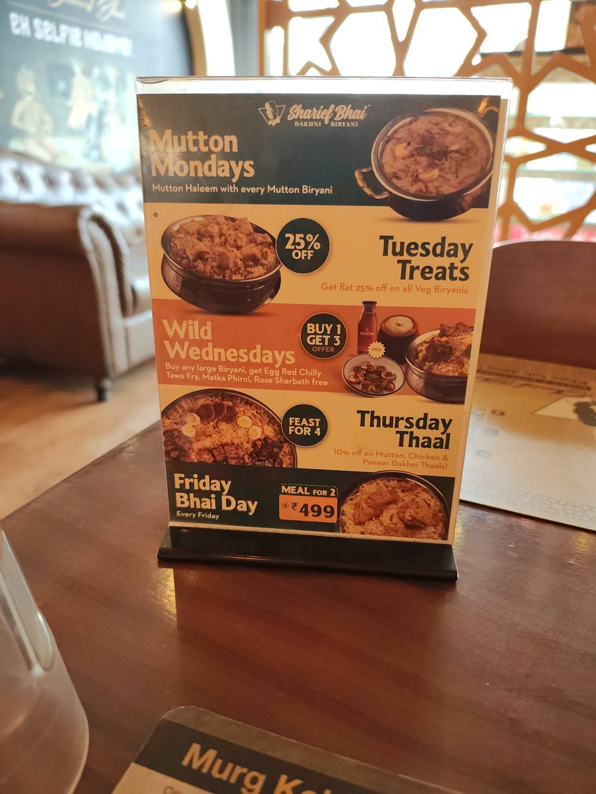 Sharief Bhai Biryani Chandapura menu