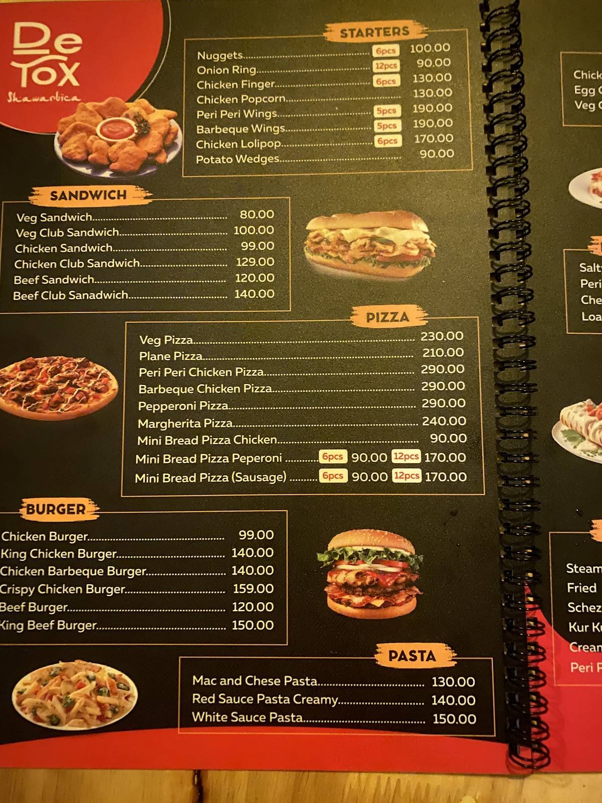 Detox Shawarbica menu