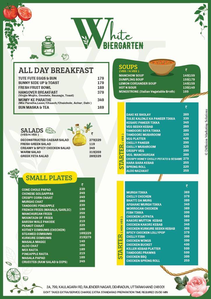 Sheesha lounge & bar menu