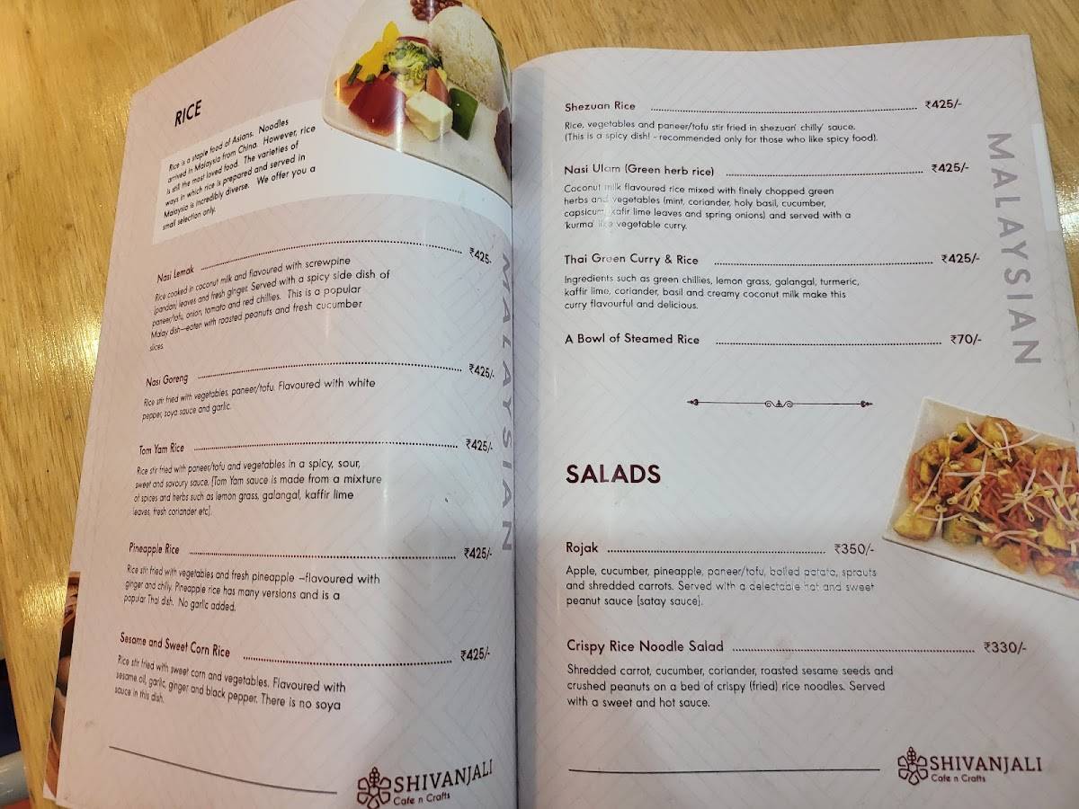 Shivanjali Cafe n Crafts menu