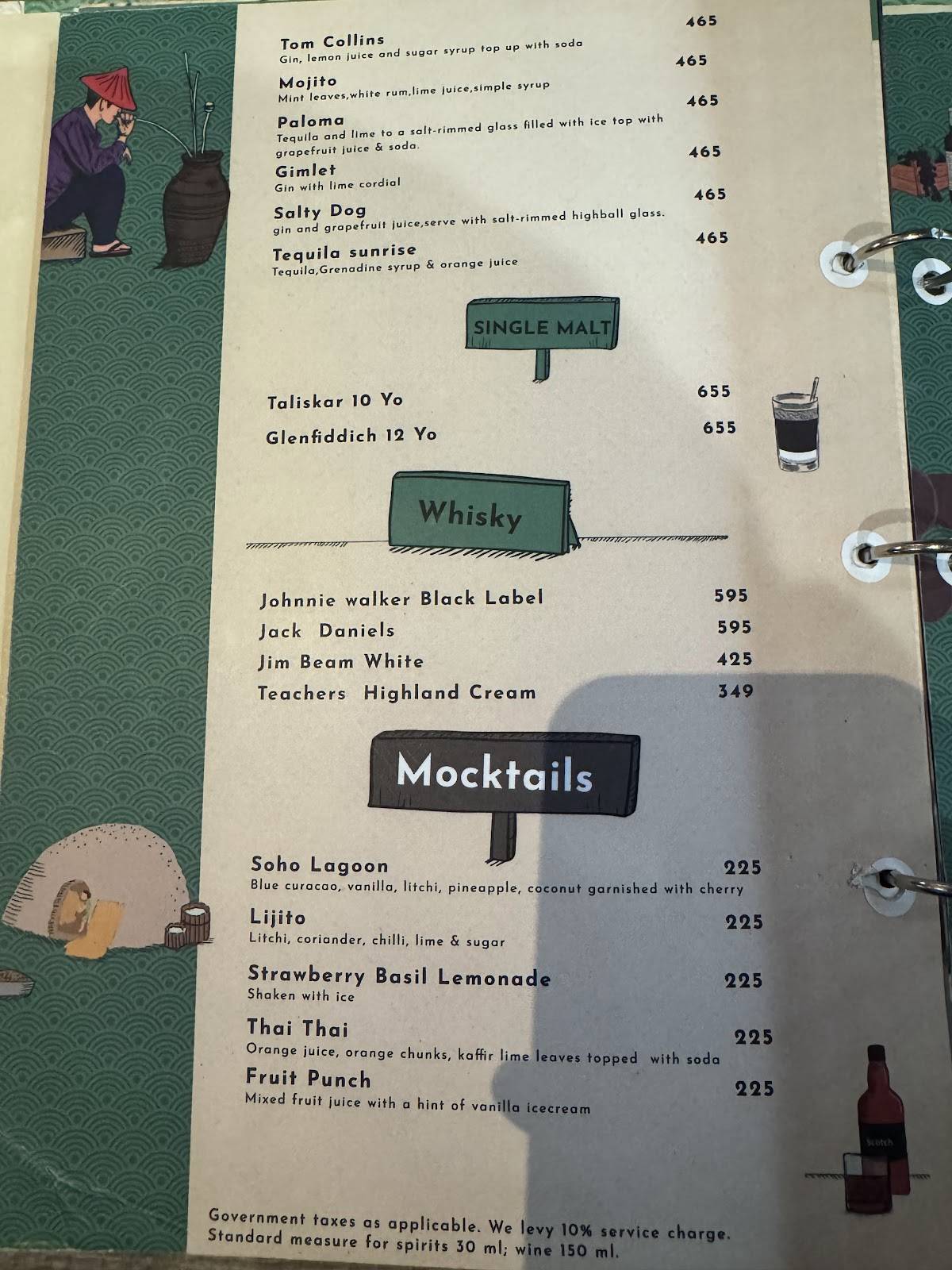 Shizusan Viman Nagar menu