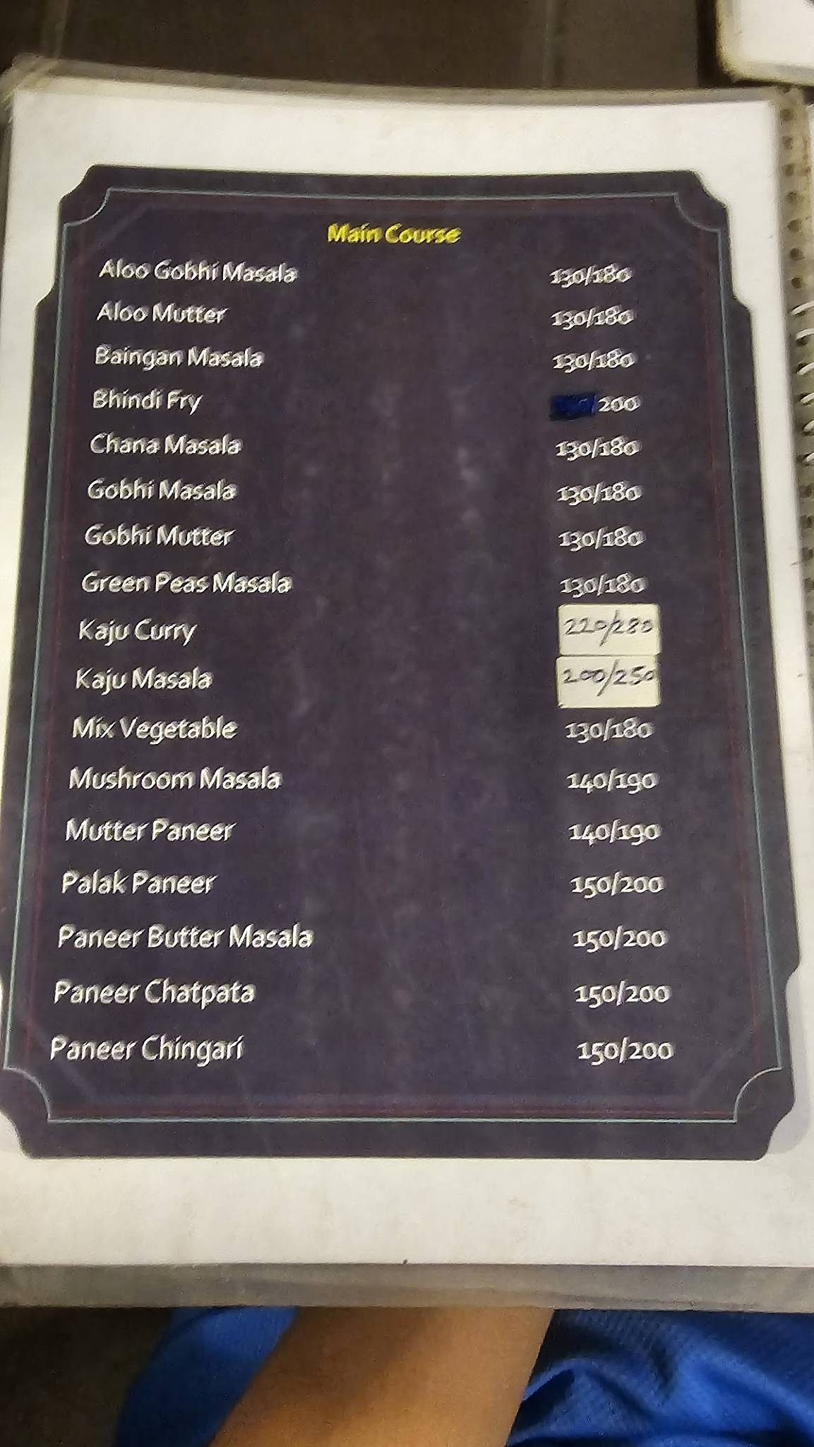 Shree Ji Restaurant menu