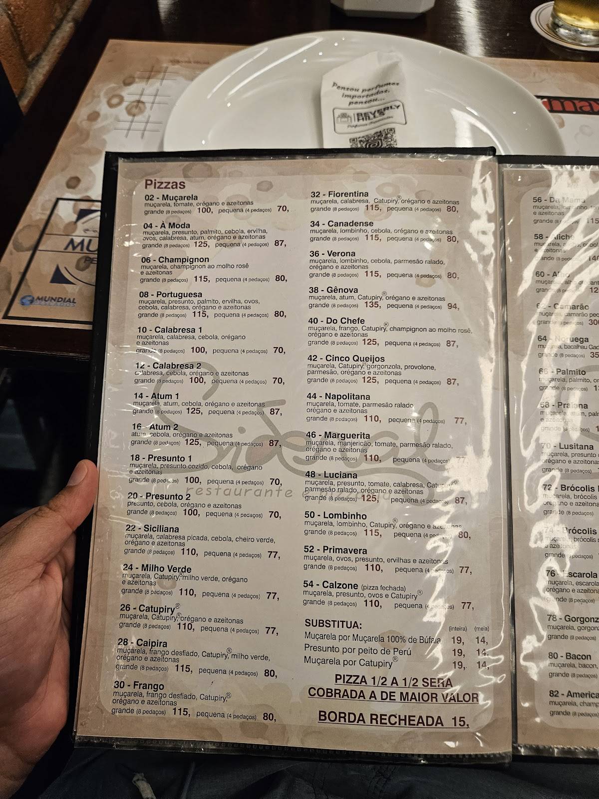 Sideral Restaurante & Pizzaria cardápio