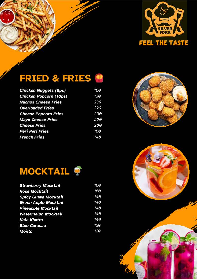 Silver Fork Restaurant menu