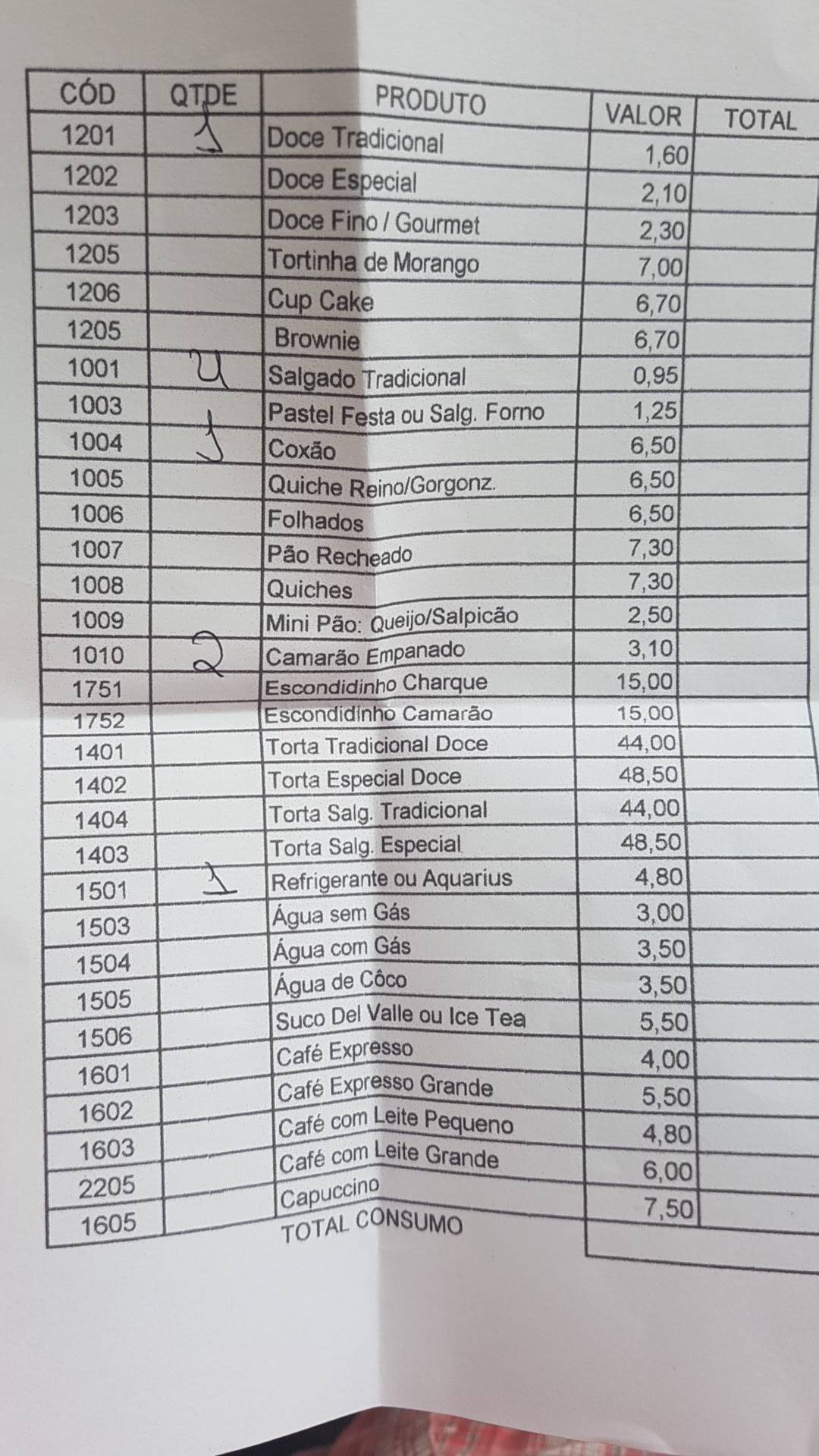 Simone Barros Doceria & Cafeteria cardápio