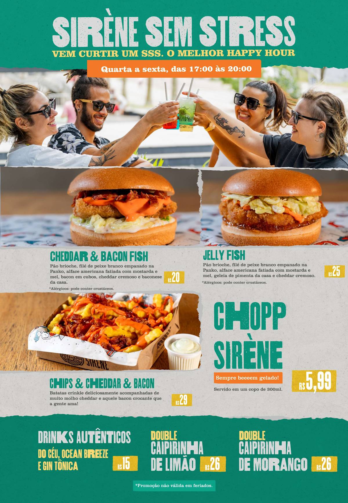 Sirène Fish & Chips - Setor Sul - Bar cardápio