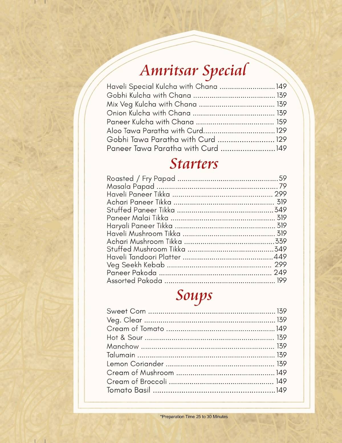 Amritsar Haveli Sirsa -Restaurant in sirsa Cafe in sirsa Kitty Hall in sirsa menu