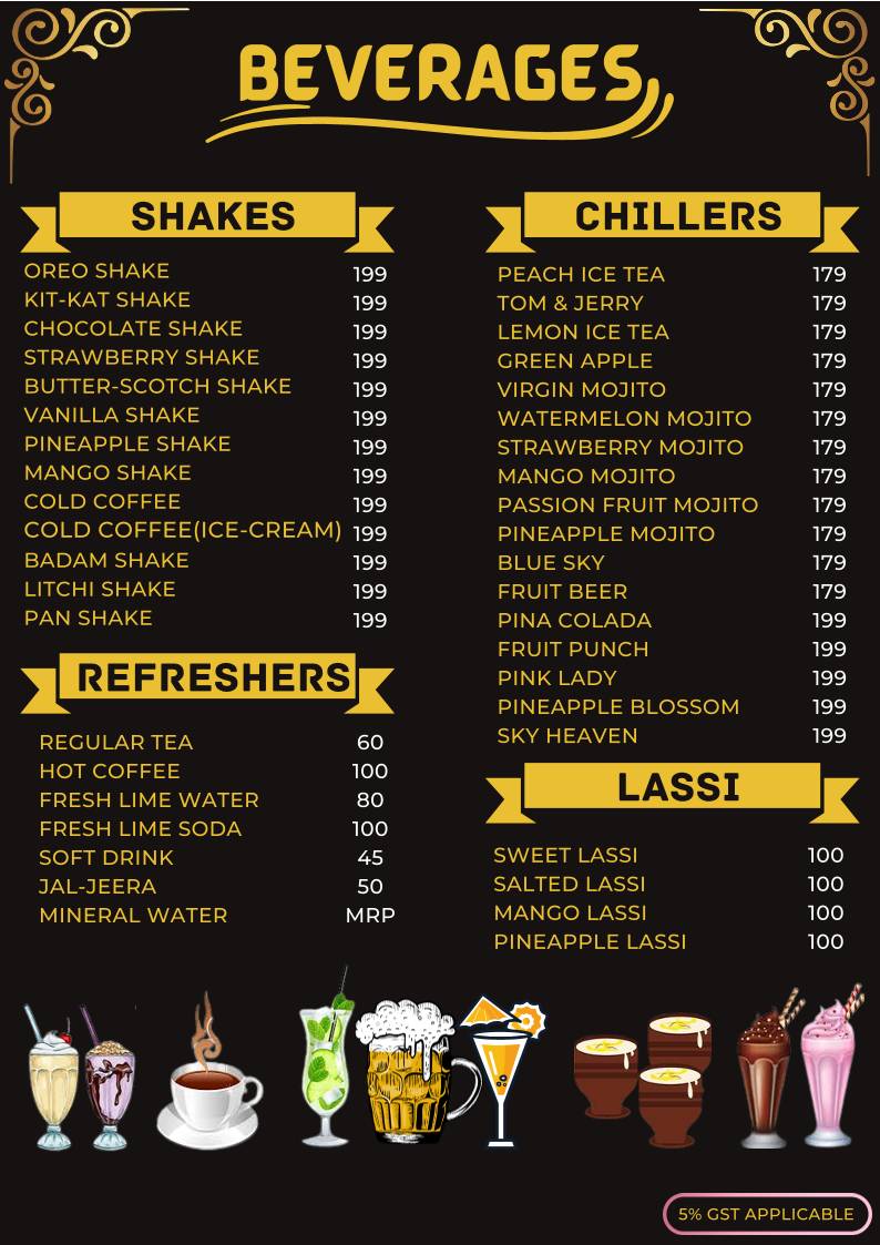 Sky Cafe menu