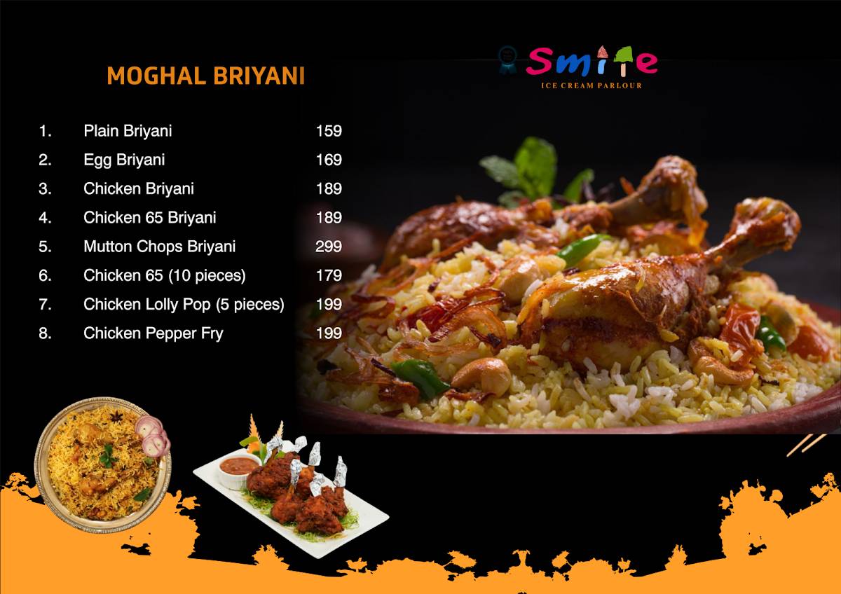 Smile Restaurant menu