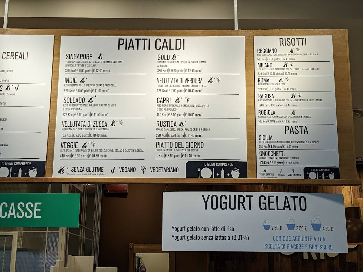 Menu di So'Riso Milano Fiori 