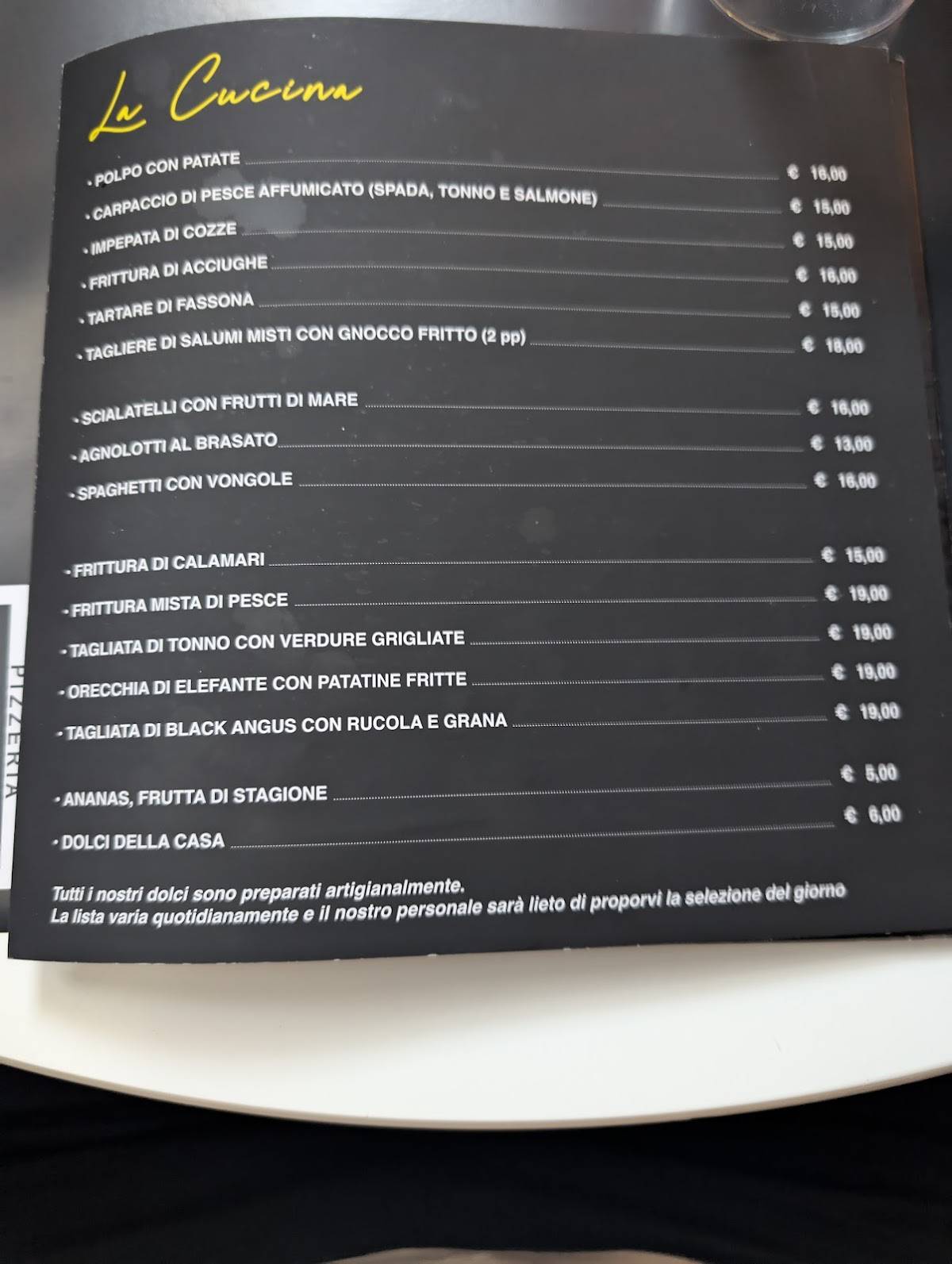 Menu di Soleluna Tortona Pizzeria Ristorante 