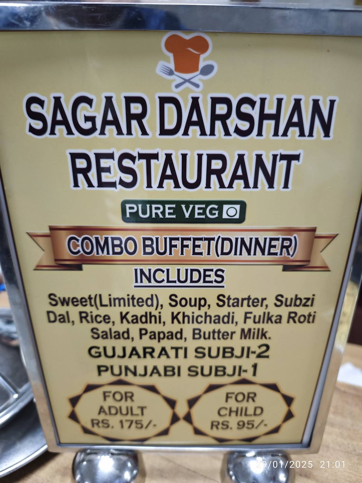 Sagar Darshan Restaurant menu