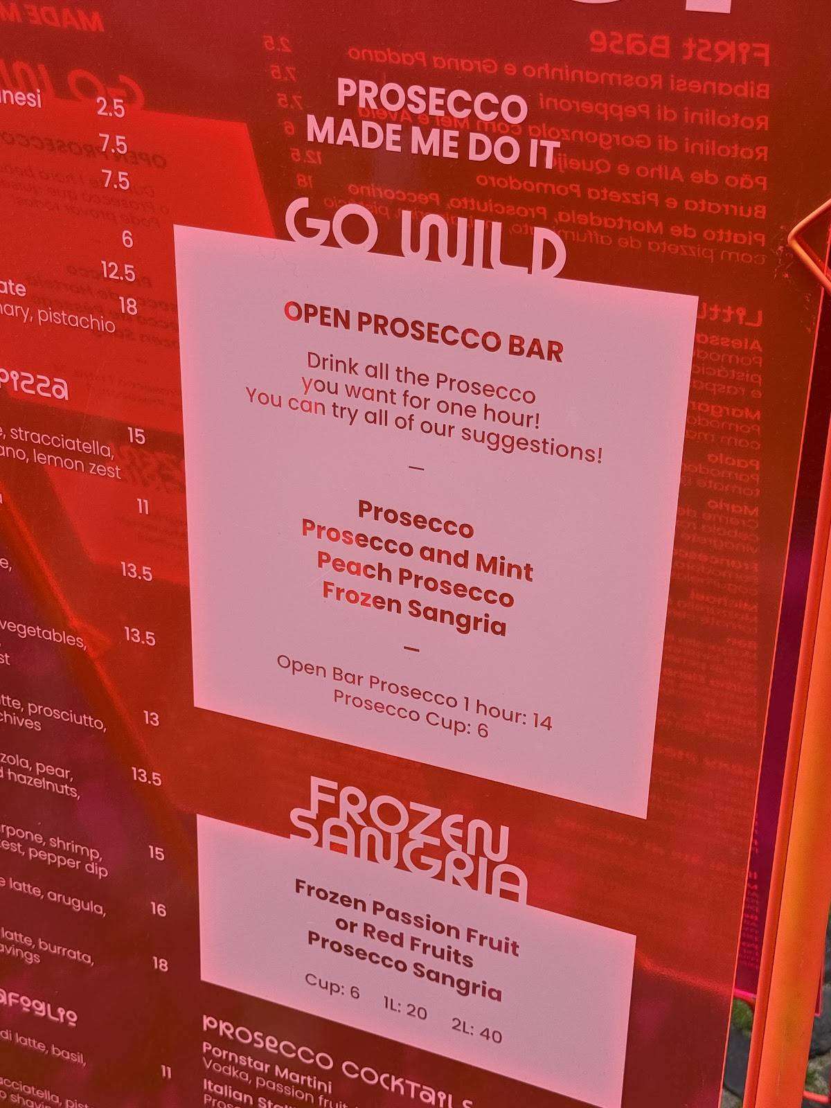 Menu em Sophia Pizzoteca & Bar, Lisboa