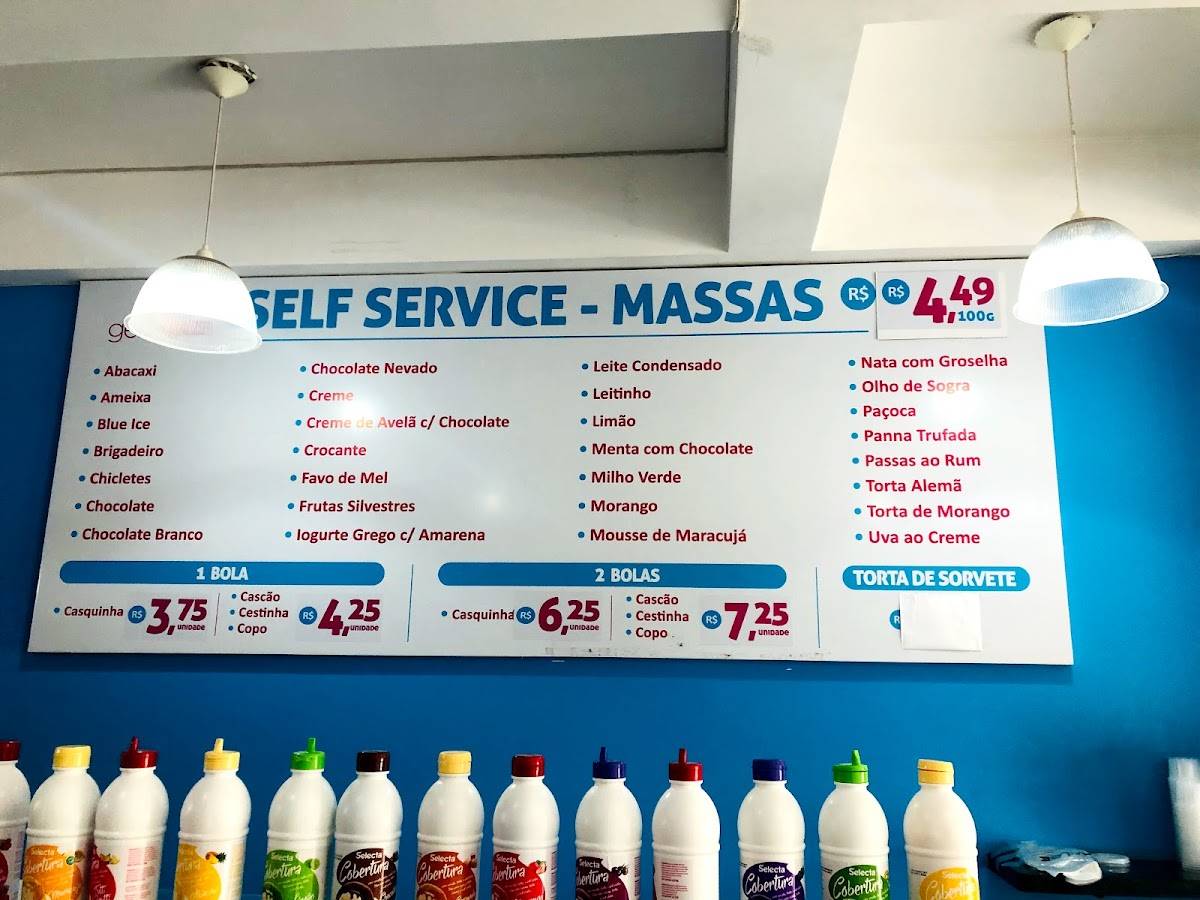 Sorveteria Gela Boca cardápio