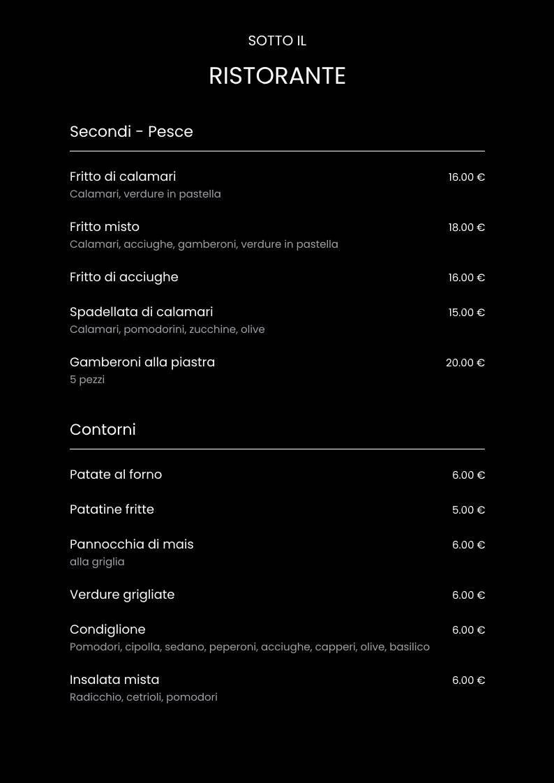 Menu di Sotto Il Albenga 