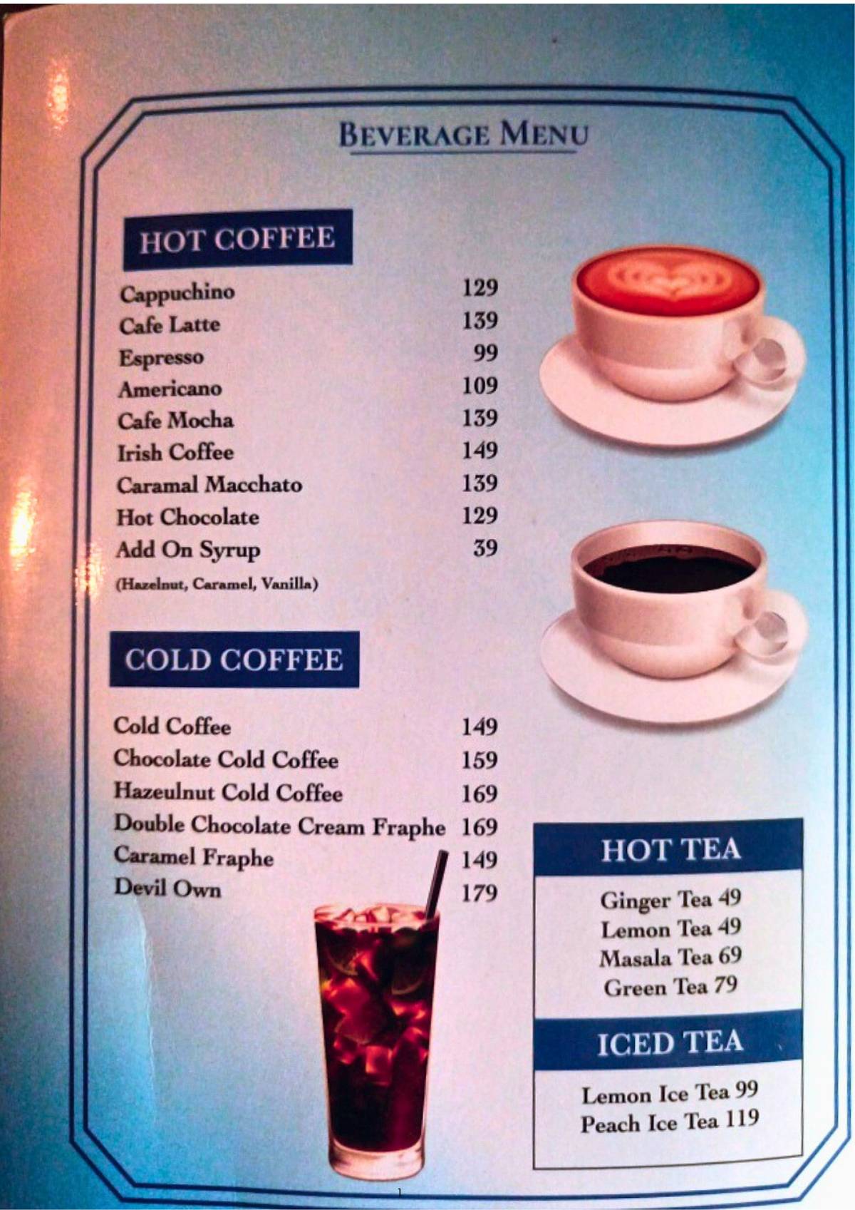 Soul Cafe and Restaurant menu