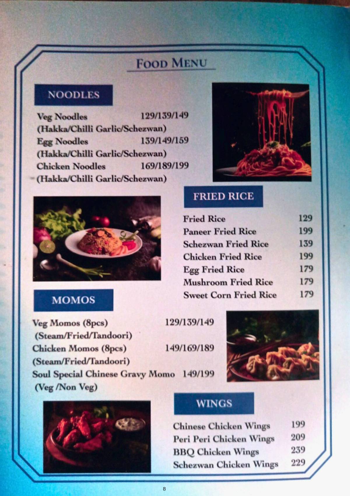 Soul Cafe and Restaurant menu
