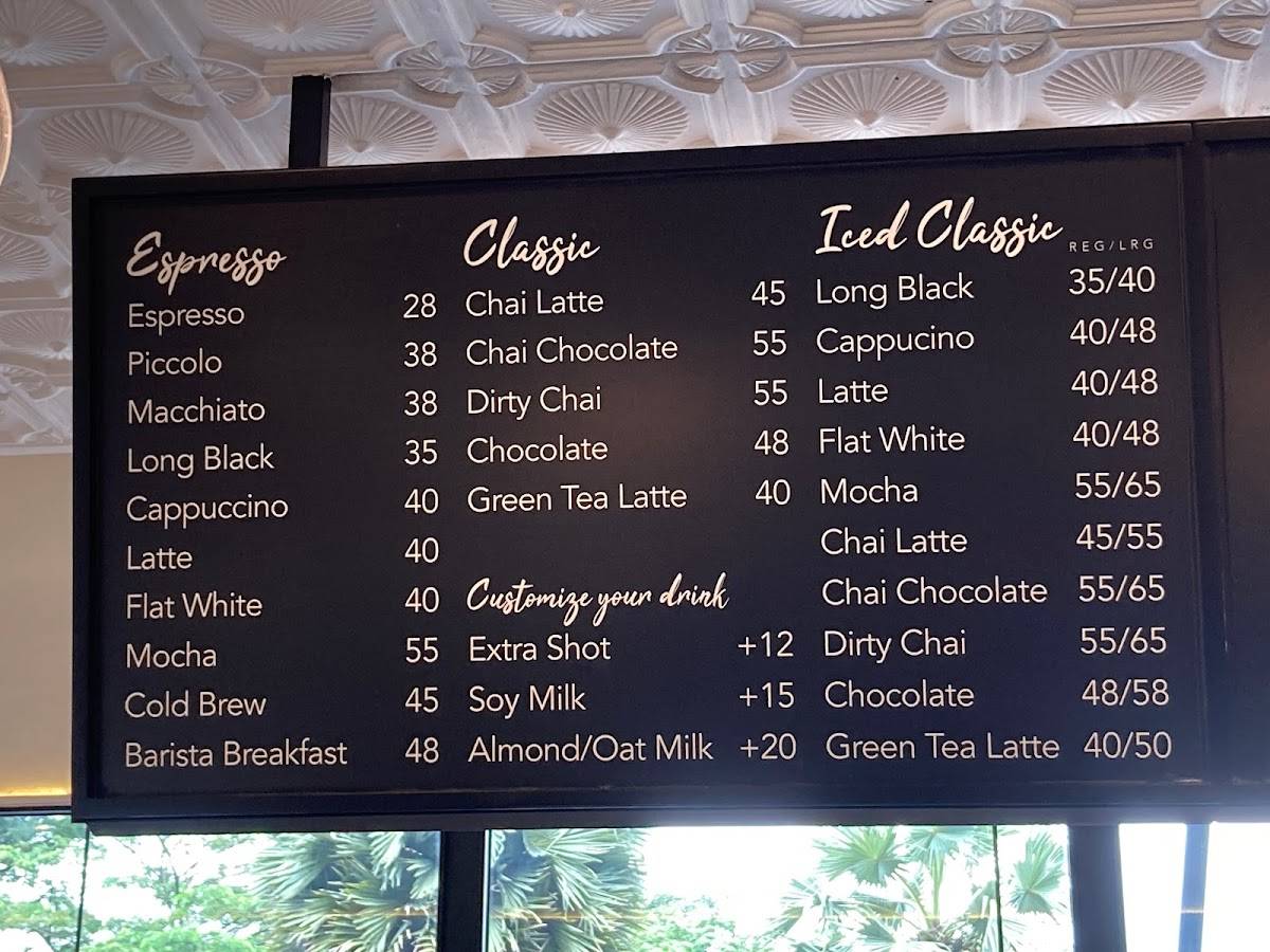 Menu at Toby’s Estate Gandaria City Mall restaurant, South Jakarta