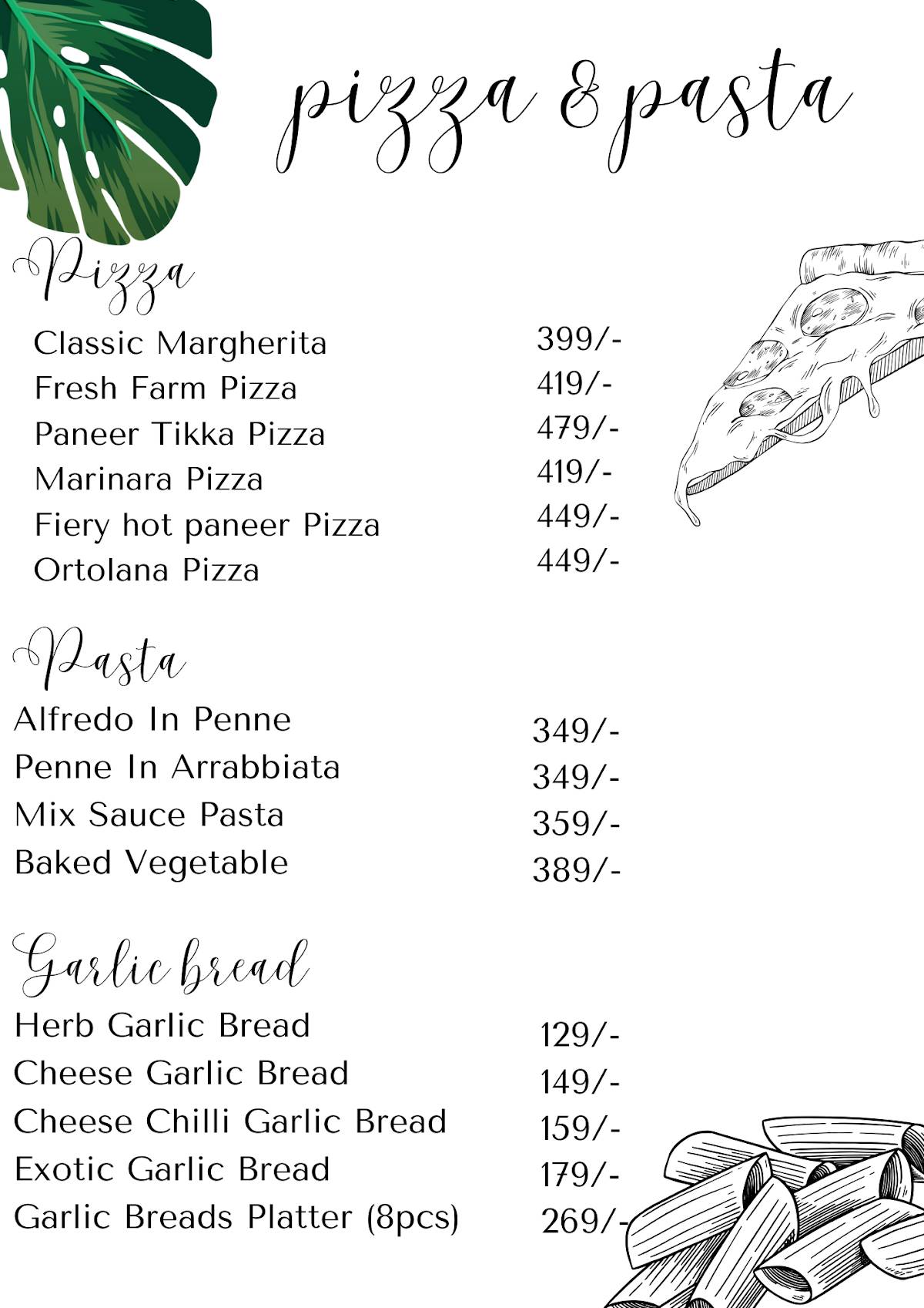 Spice Curve menu