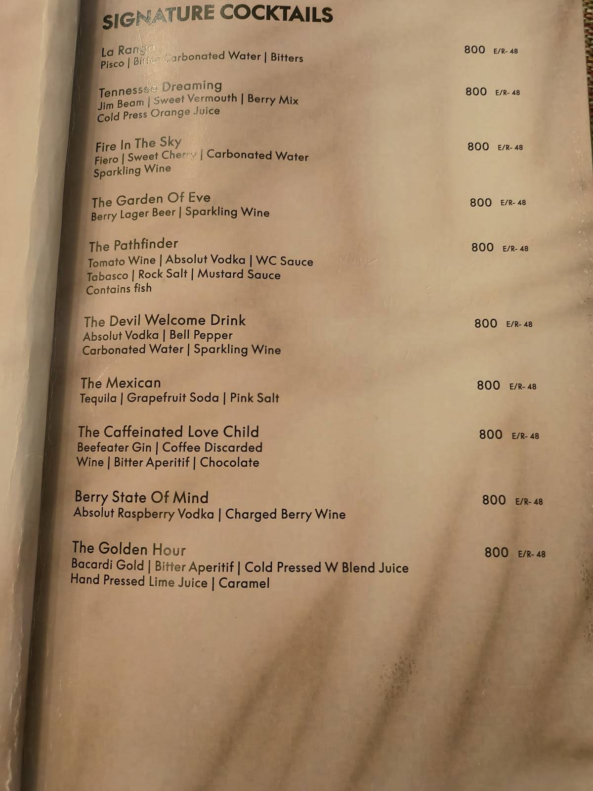 Spice Traders menu