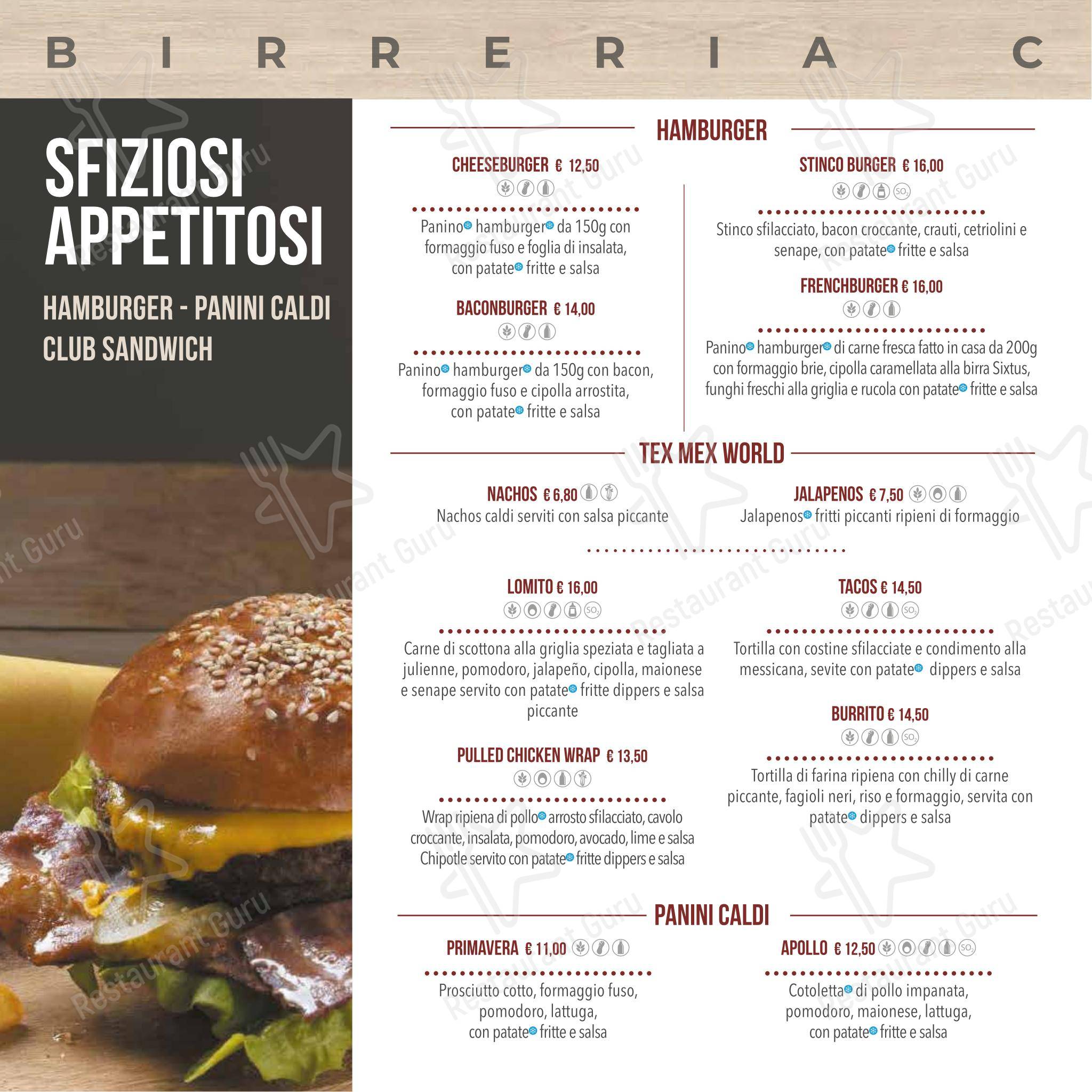 Основное меню per Spiller Verona pizzeria
