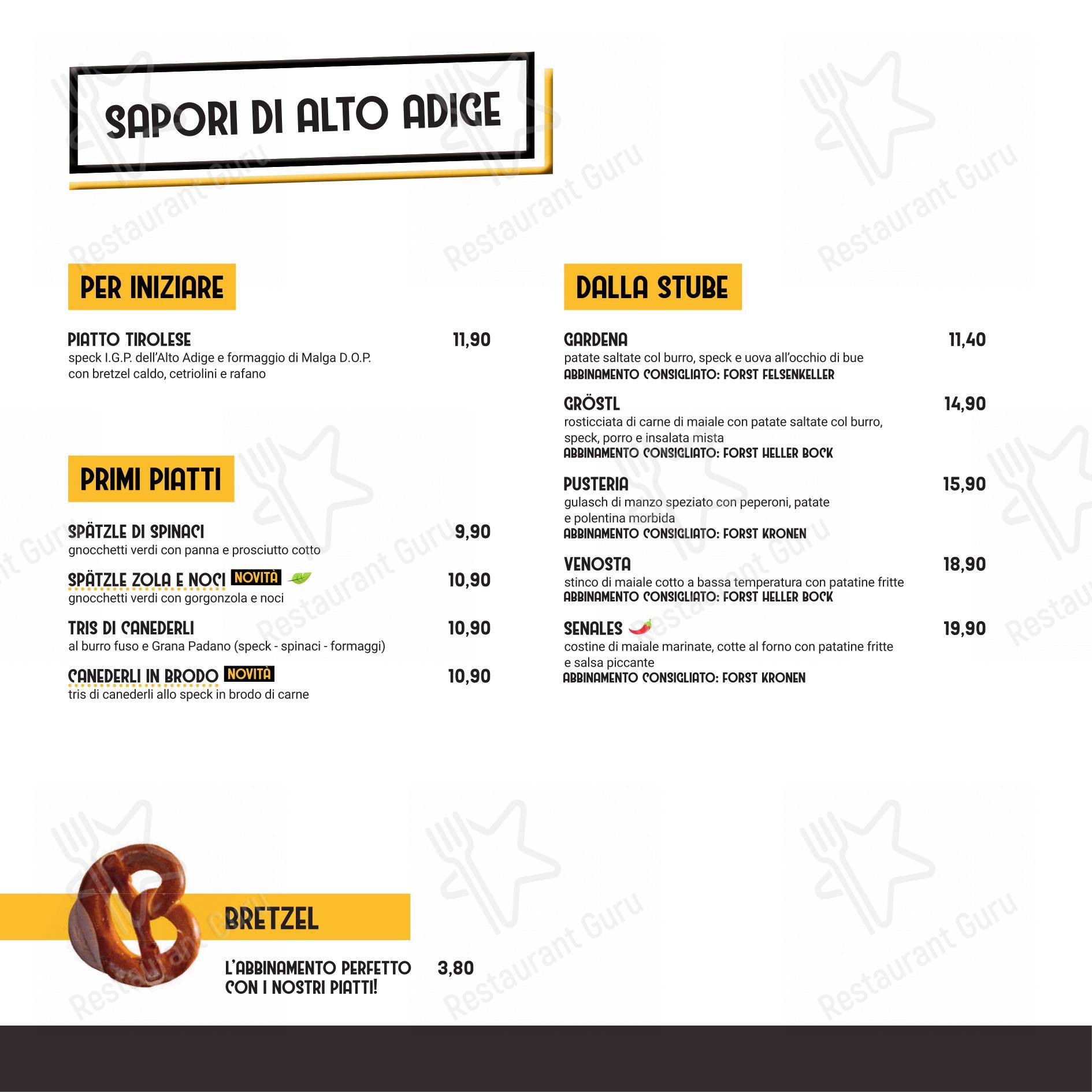 Spiller Verona in Verona - Menu bar