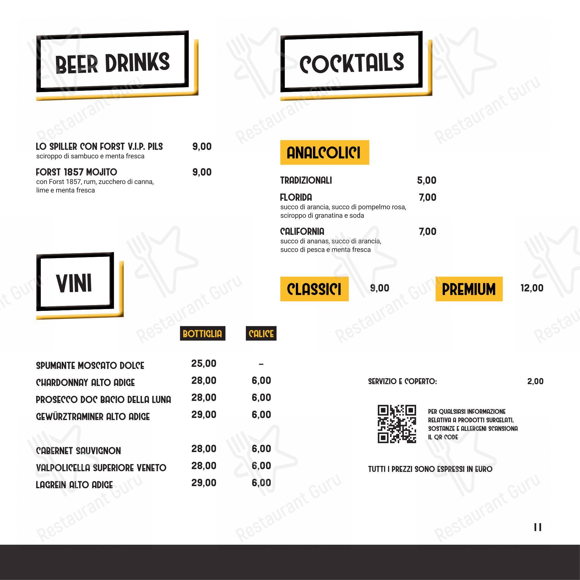 Menu di Spiller Verona - 菜单