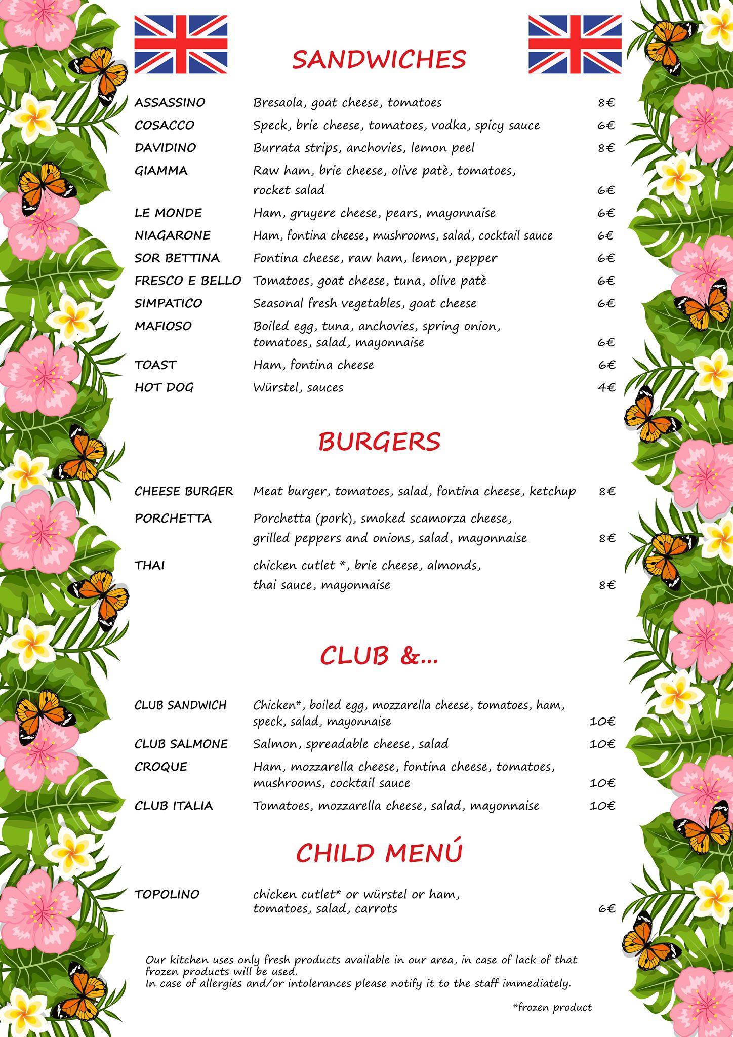 Menu di Spotti 