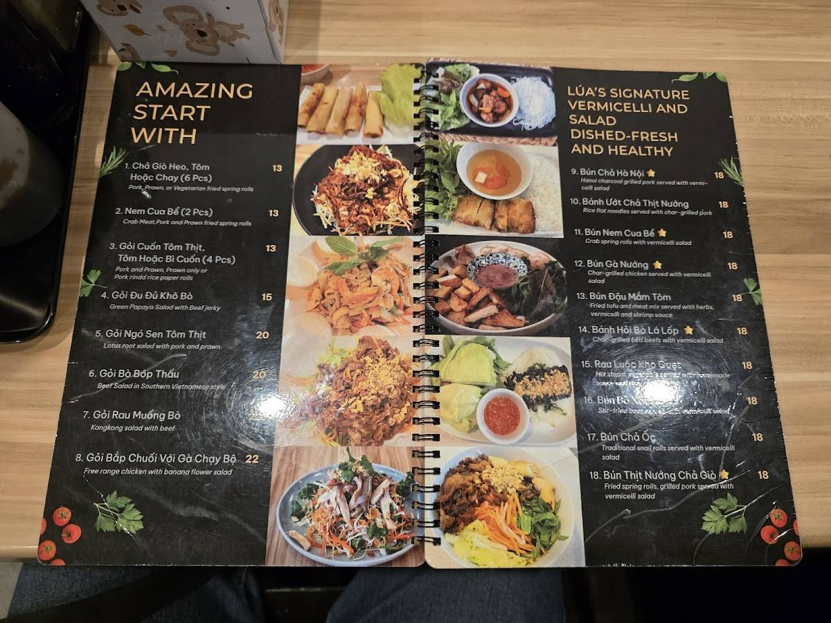 Menu at Quan Lua restaurant, Springvale