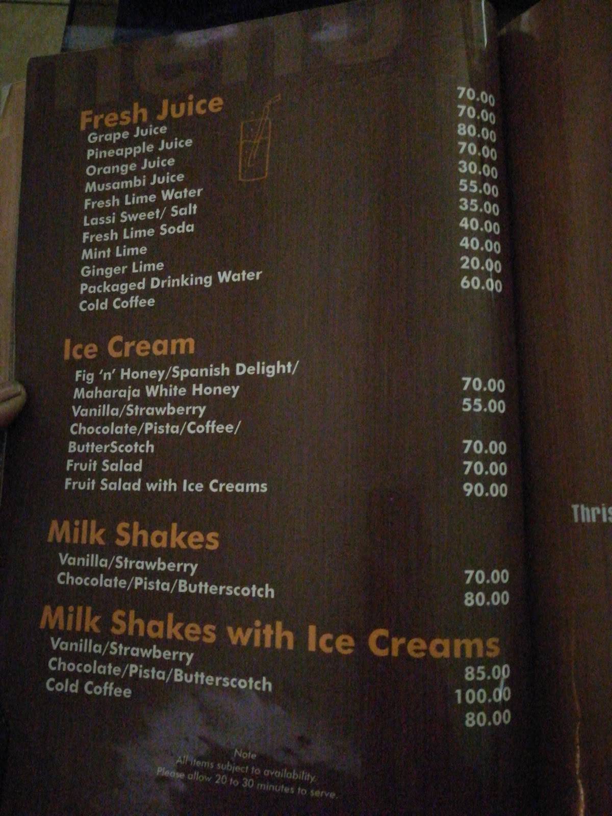 Sree Radhakrishna Prasada menu